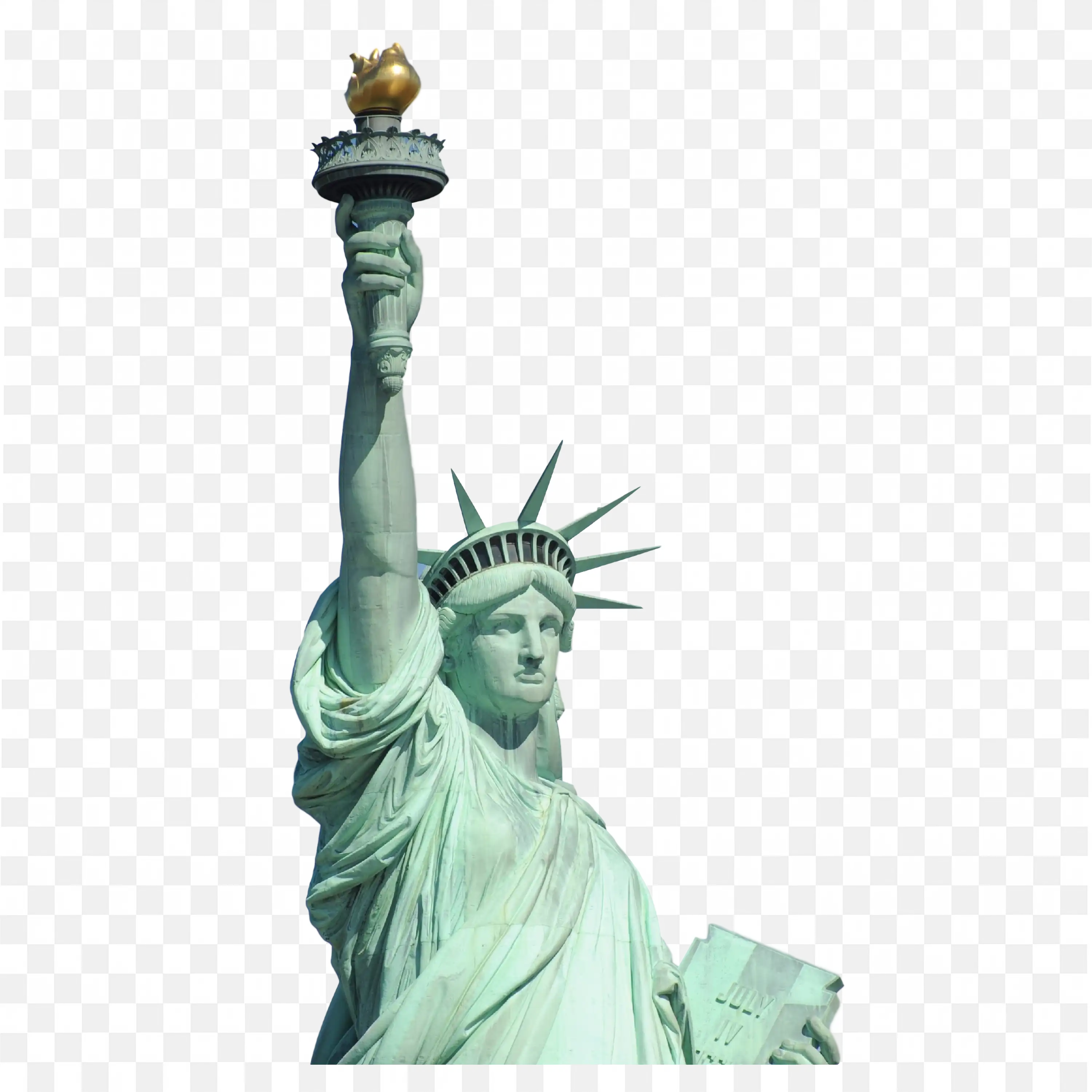 Statue of Liberty Holding Torch and Tablet Free PNG Image