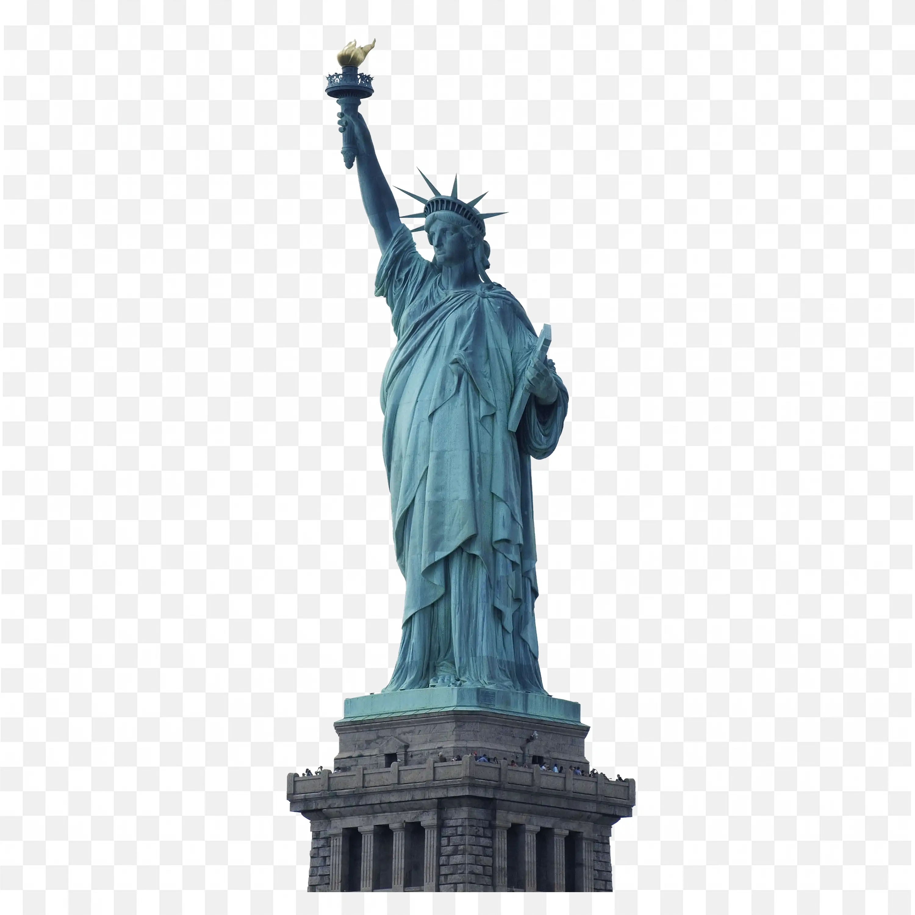 Statue of Liberty Standing Tall With A Blue Green Finish