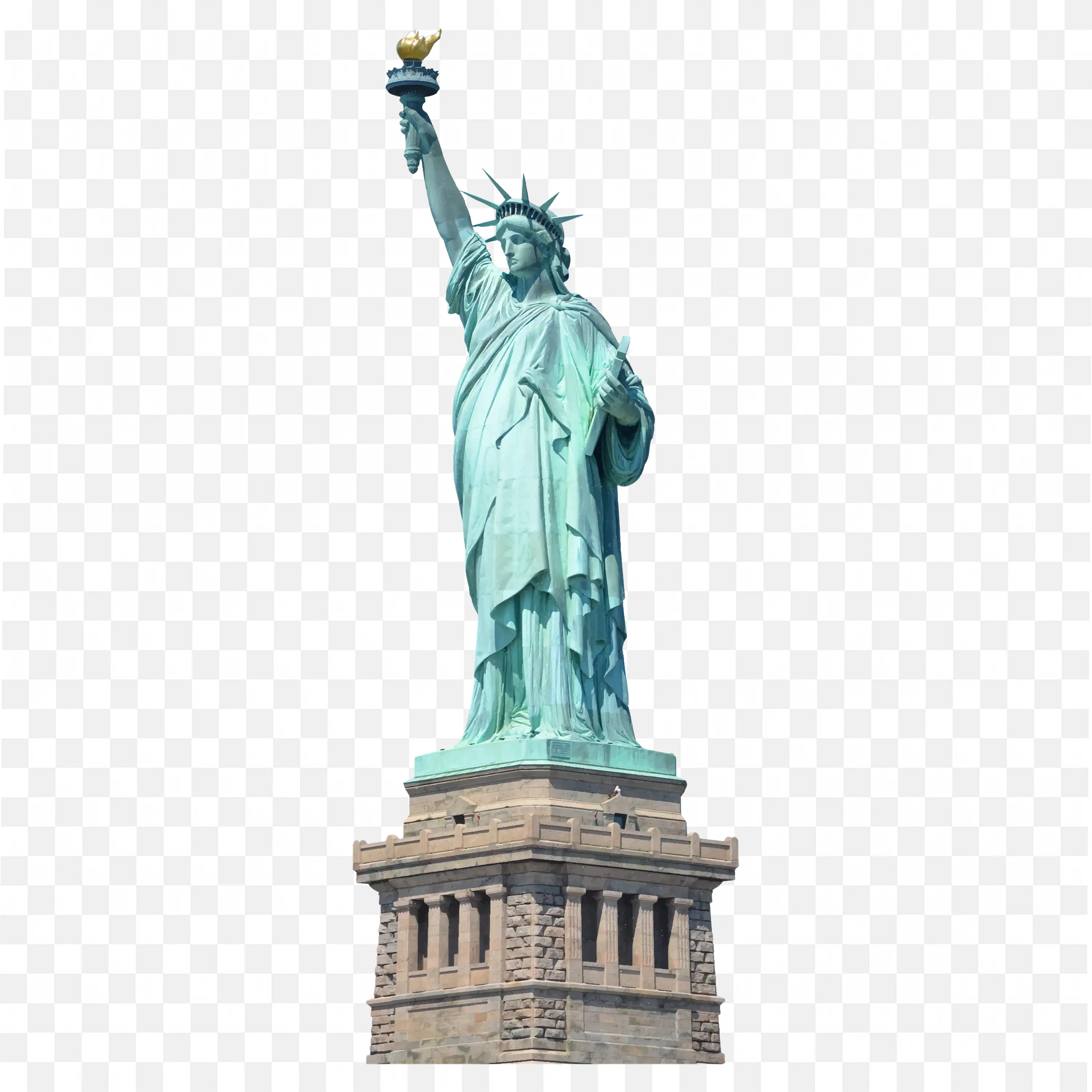 Statue of Liberty Stands Tall on Its Stone Pedestal PNG