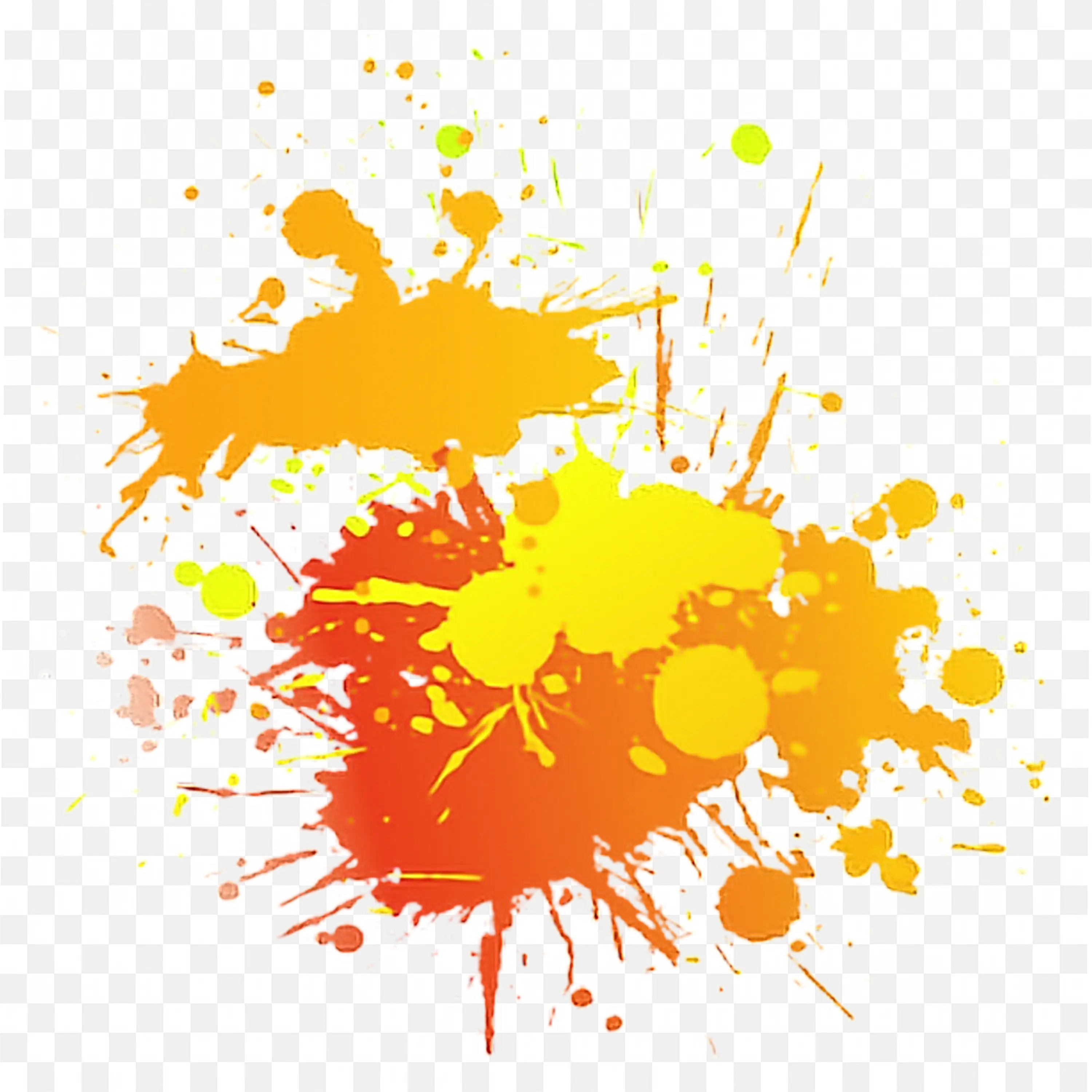 Abstract Paint Splash with Orange Red and Yellow Colours