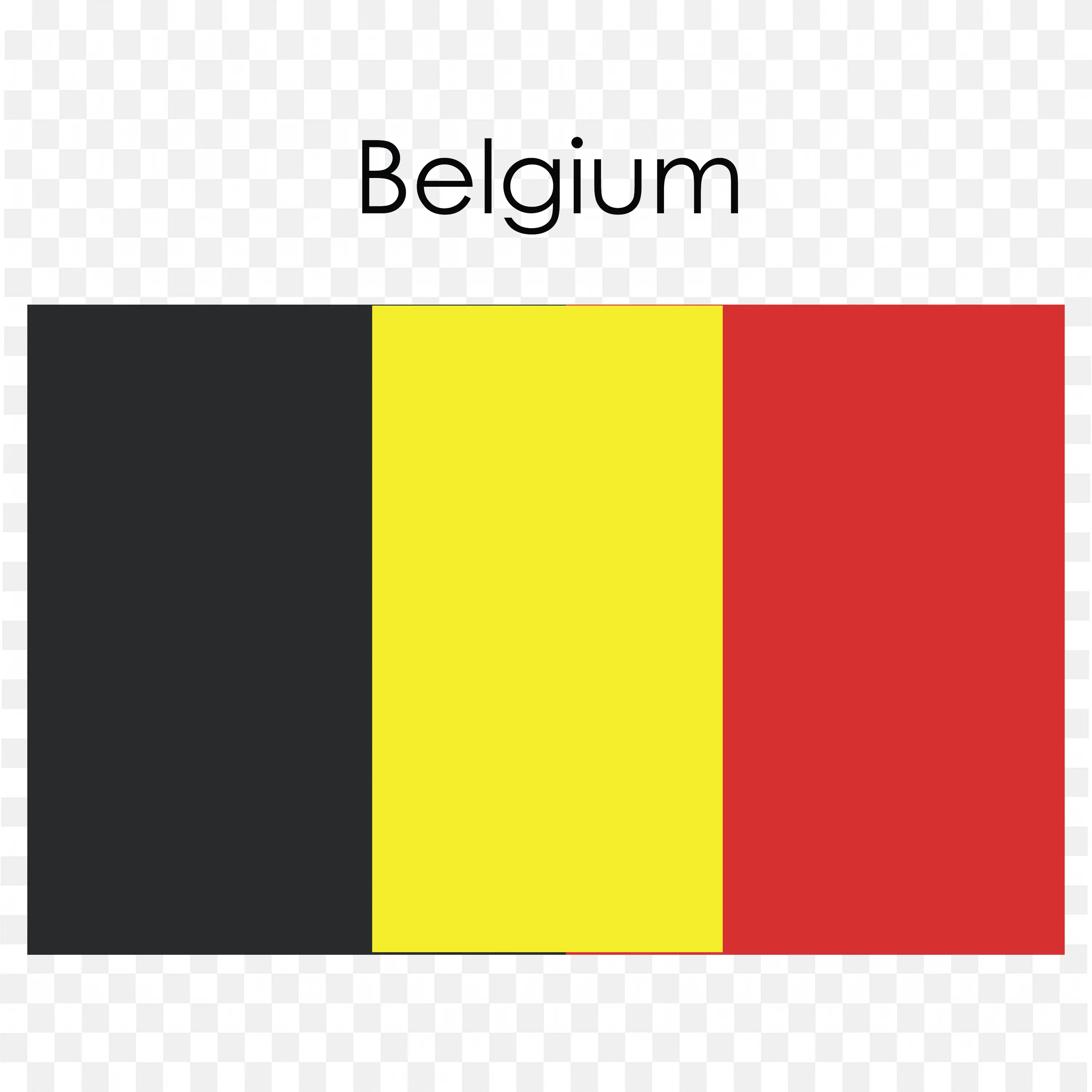 Belgium Flag with Vertical Black Yellow and Red Stripes PNG