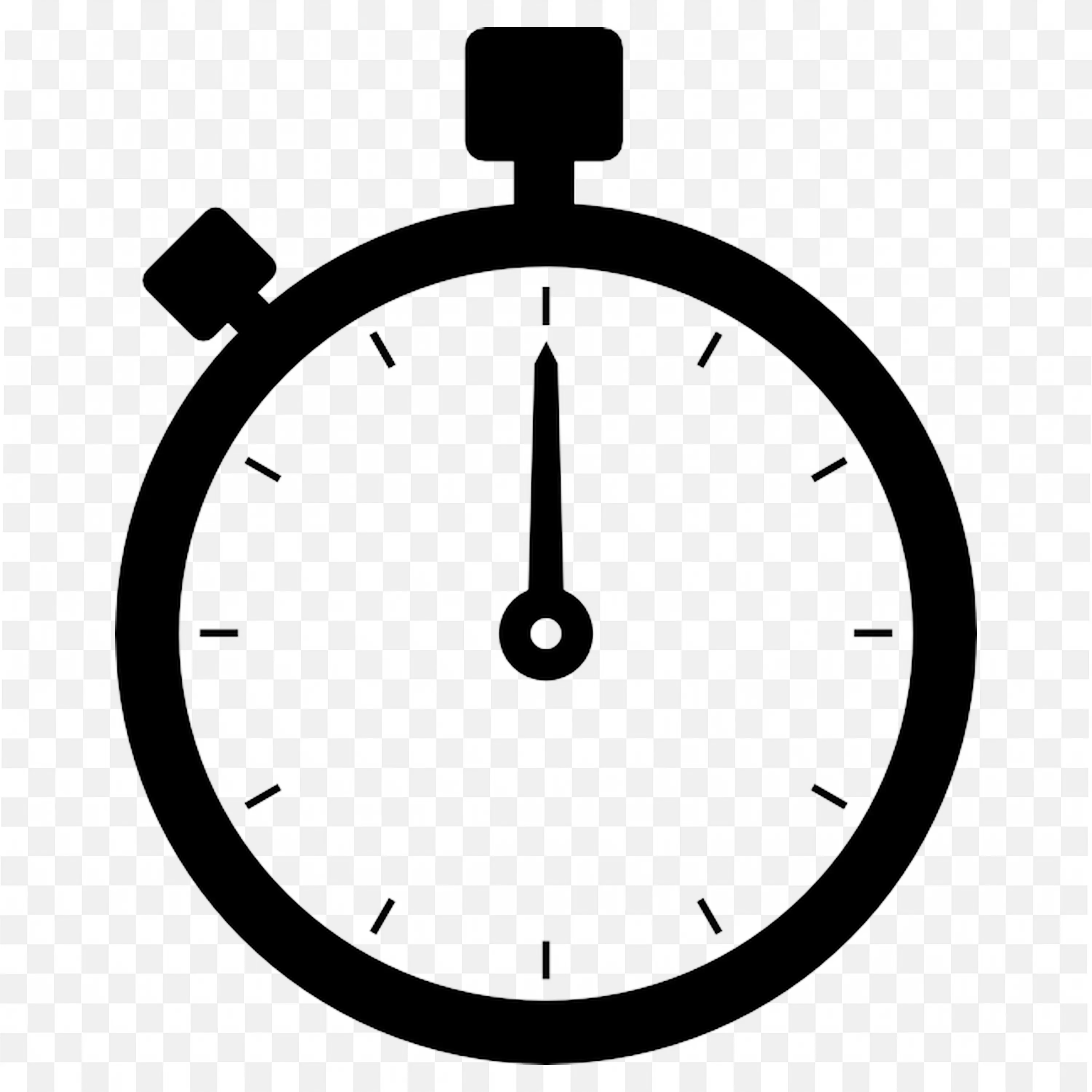 Black Stopwatch Showing Zero Seconds Free PNG Download