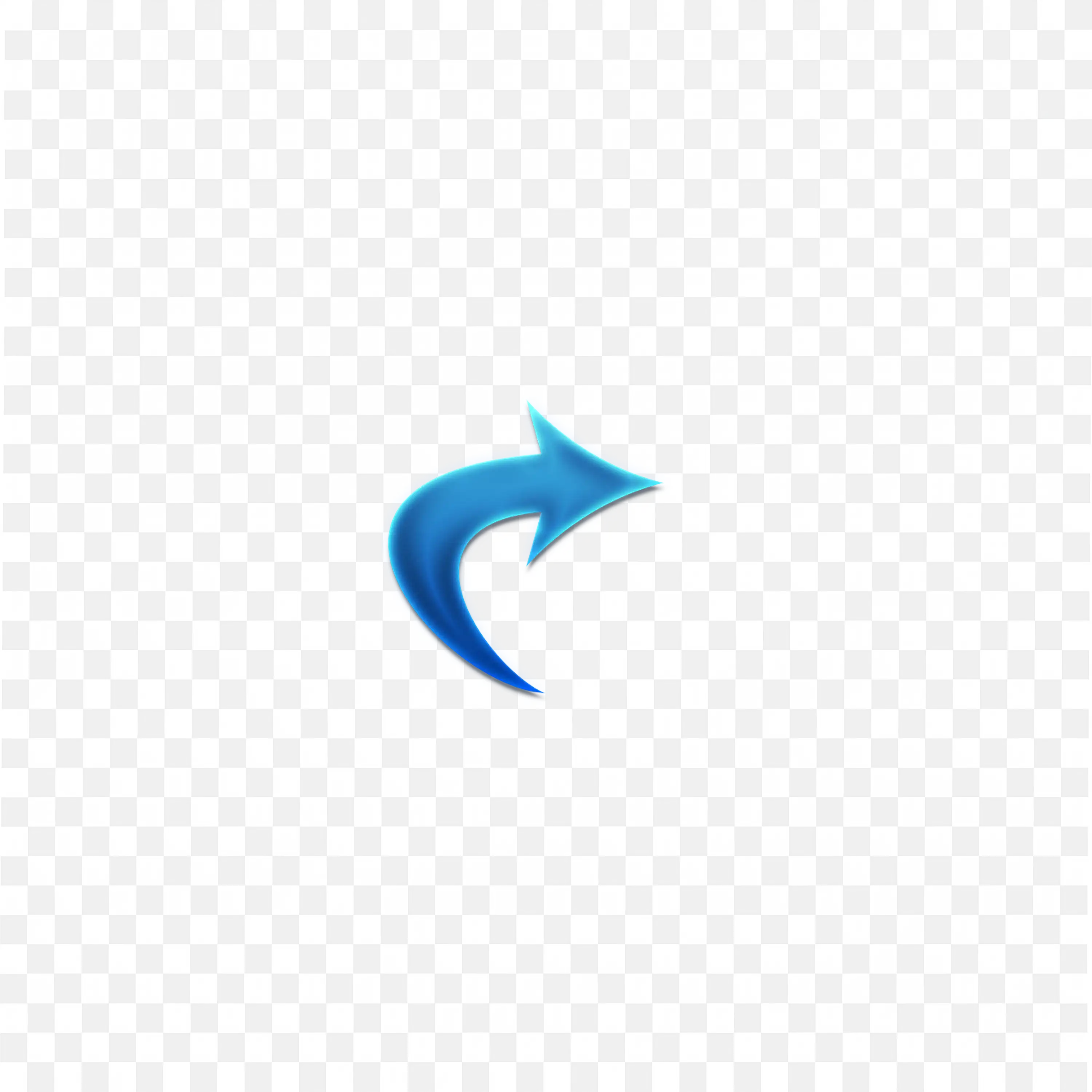 Blue Curved Arrow Icon for User Interface Free PNG Image
