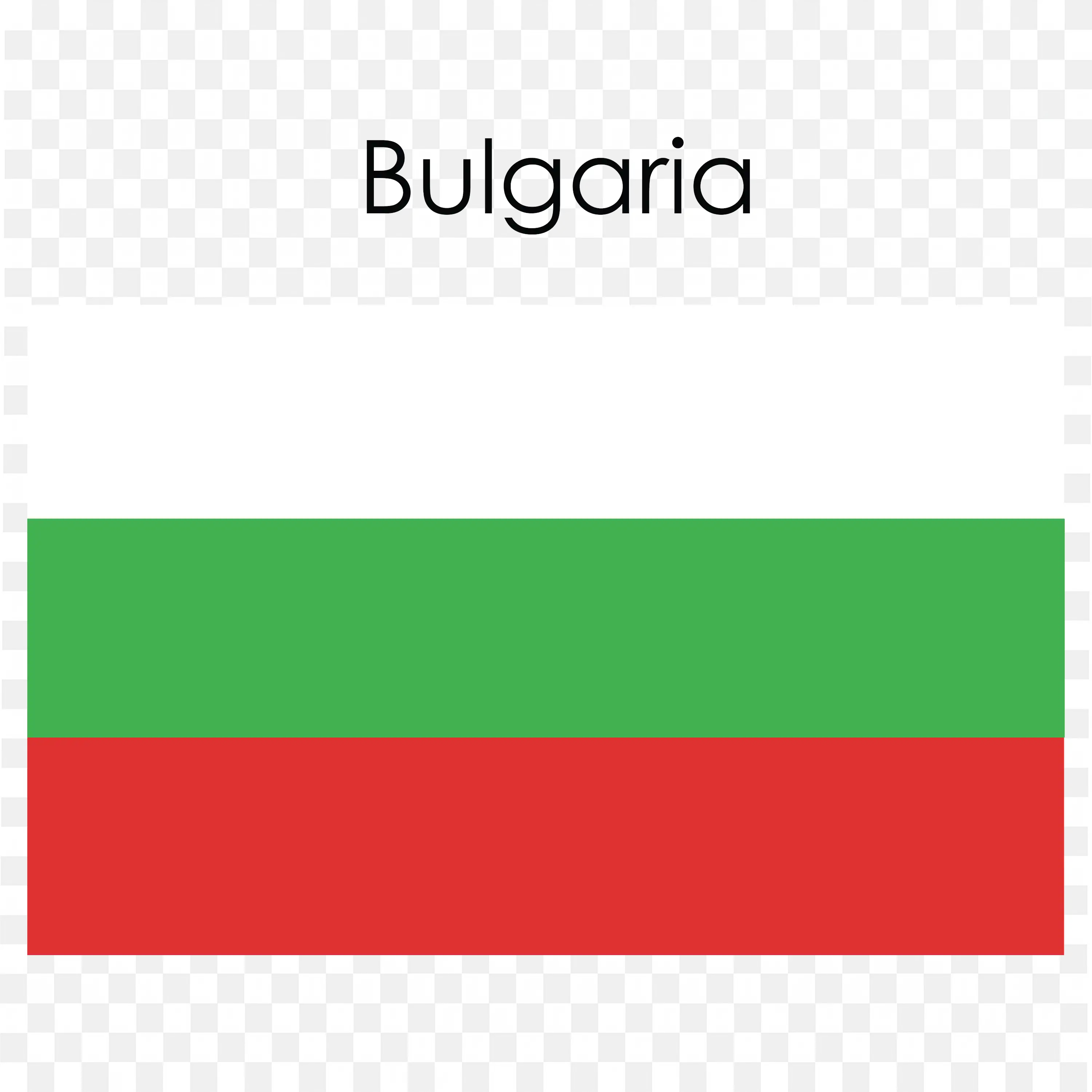 Bulgaria Flag with White Green and Red Horizontal Stripes