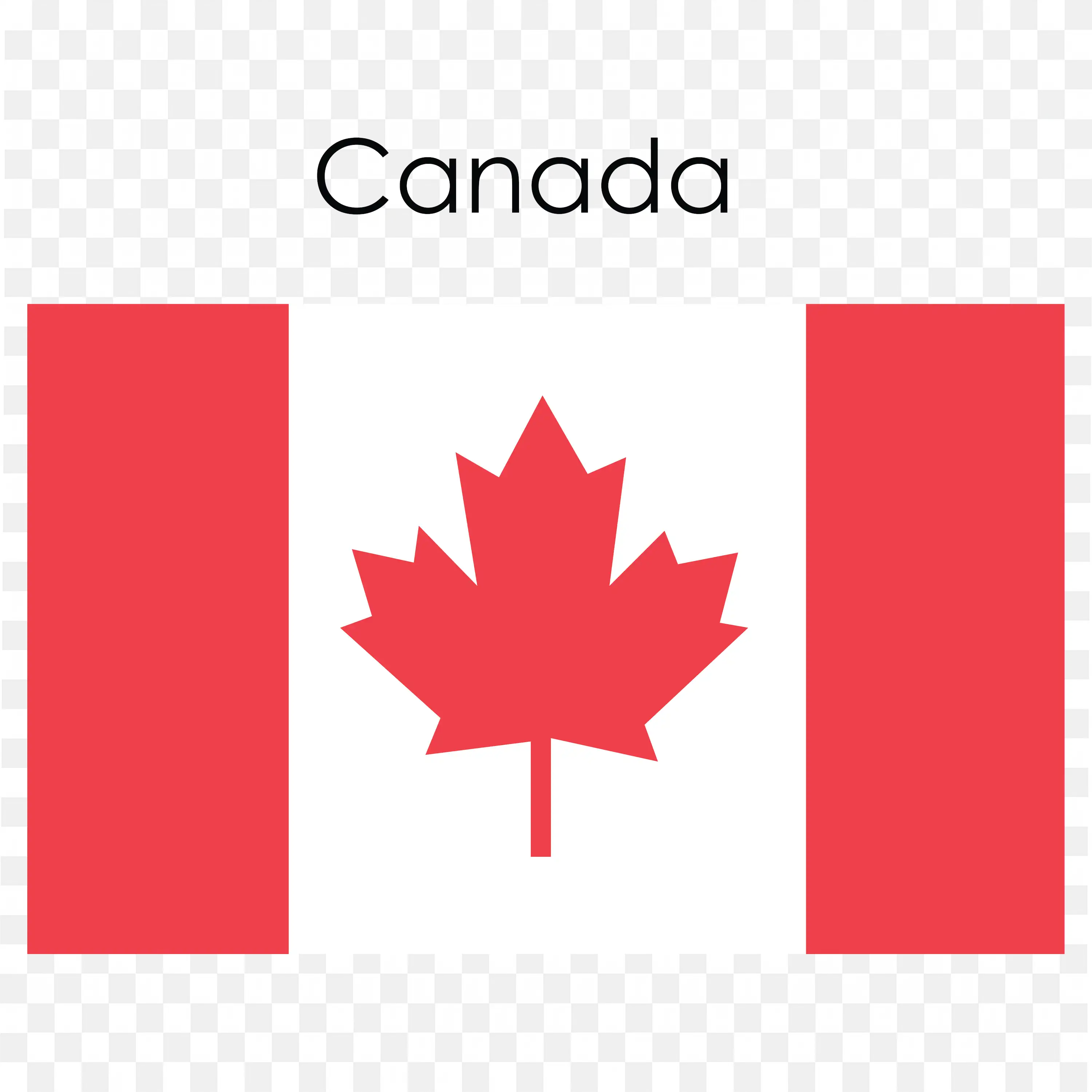 Canada Flag with Red Maple Leaf and Red Vertical Stripes