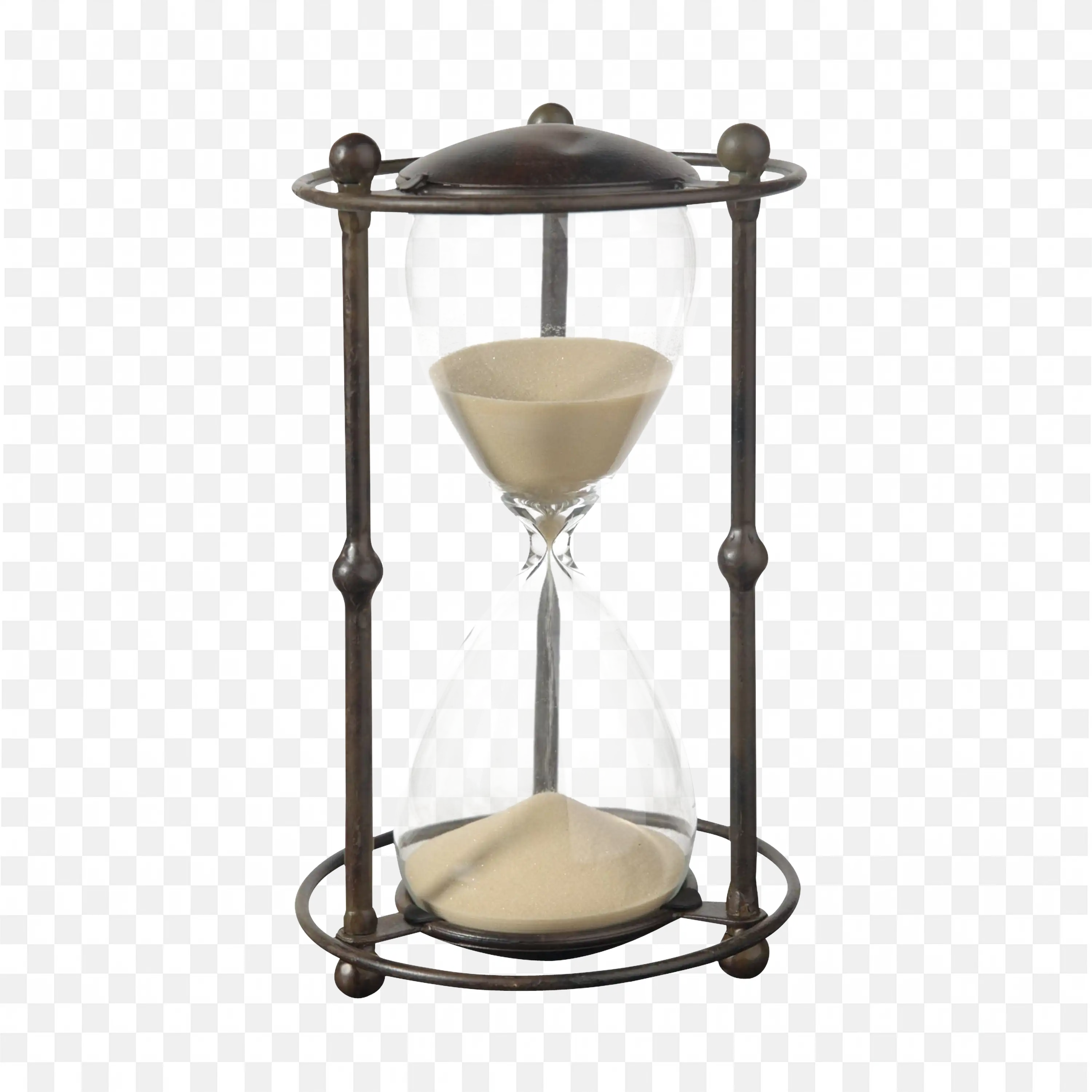 Classic Hourglass with Sand Flowing To Measure Time PNG