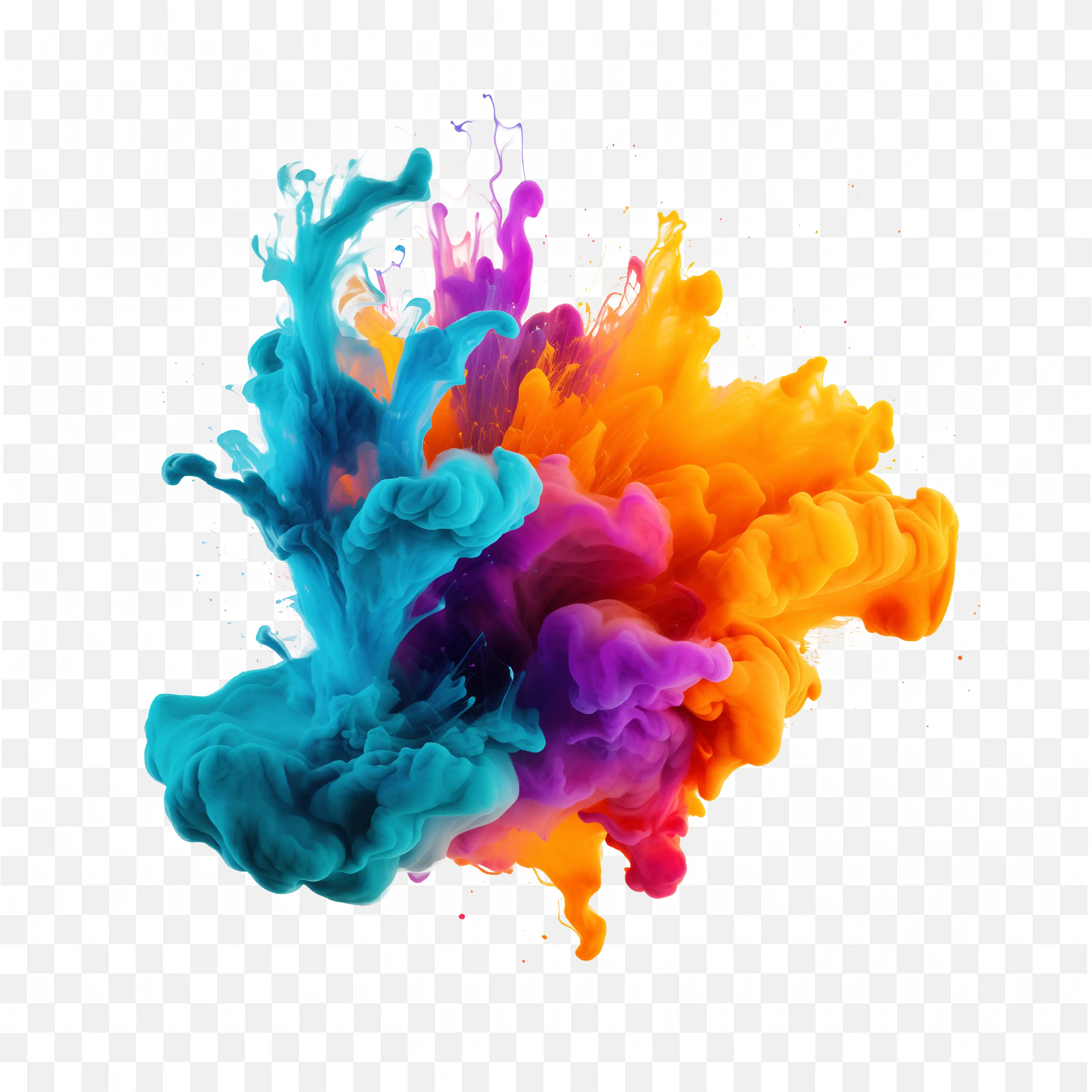 Creative Colour Splash with Blue Orange Purple and Pink