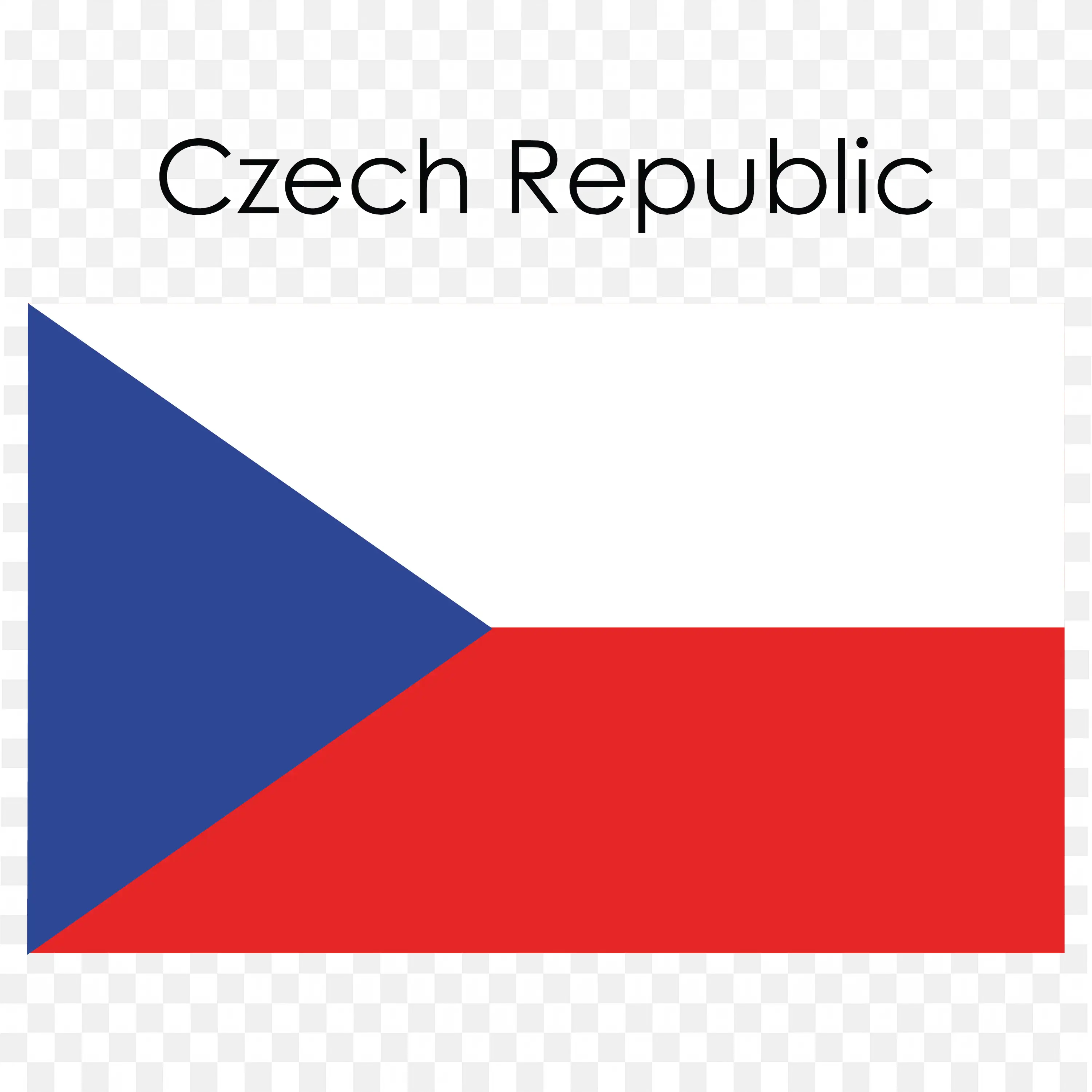 Czech Republic with Blue Triangle and White Red Colours