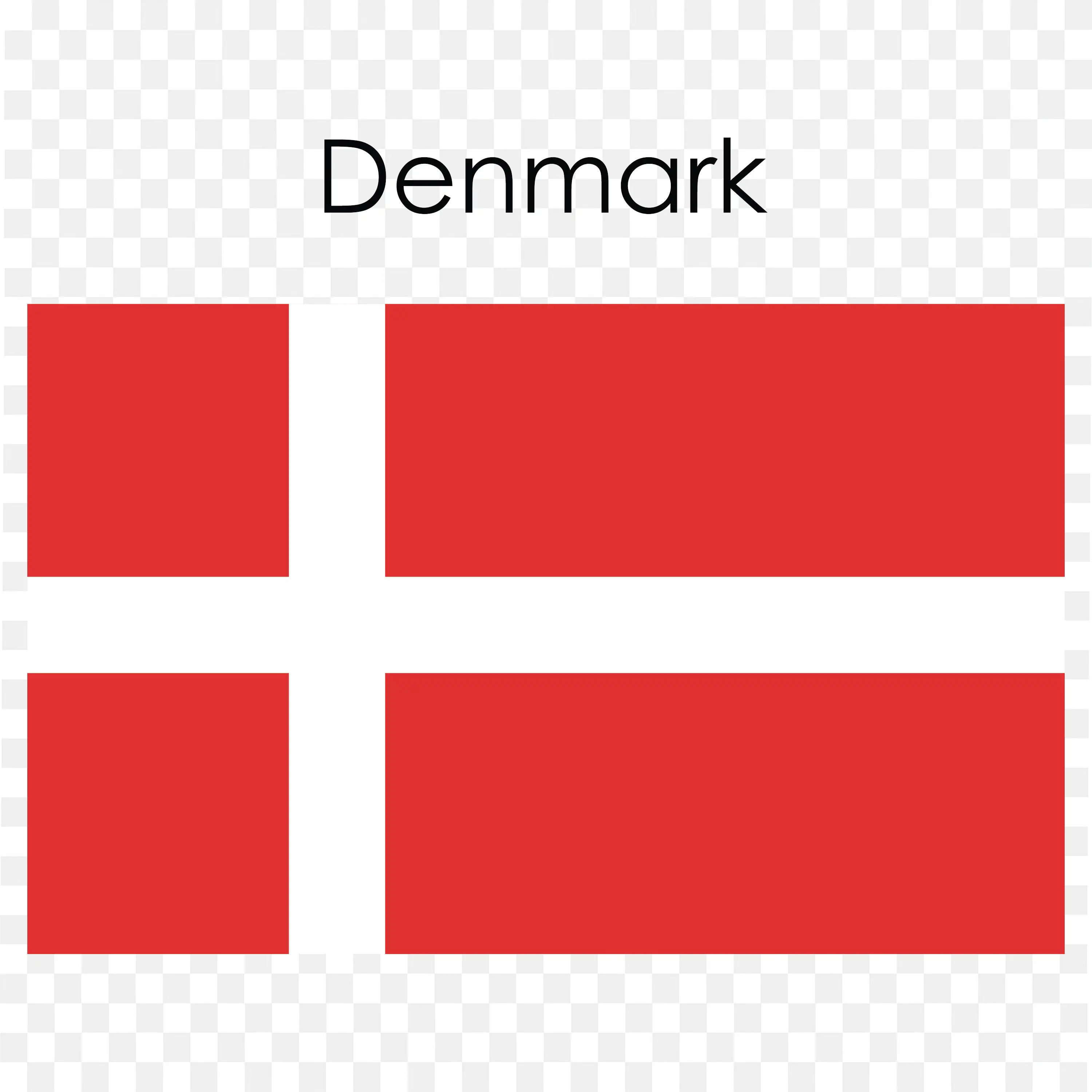 Denmark Flag with Red Background and a White Cross PNG