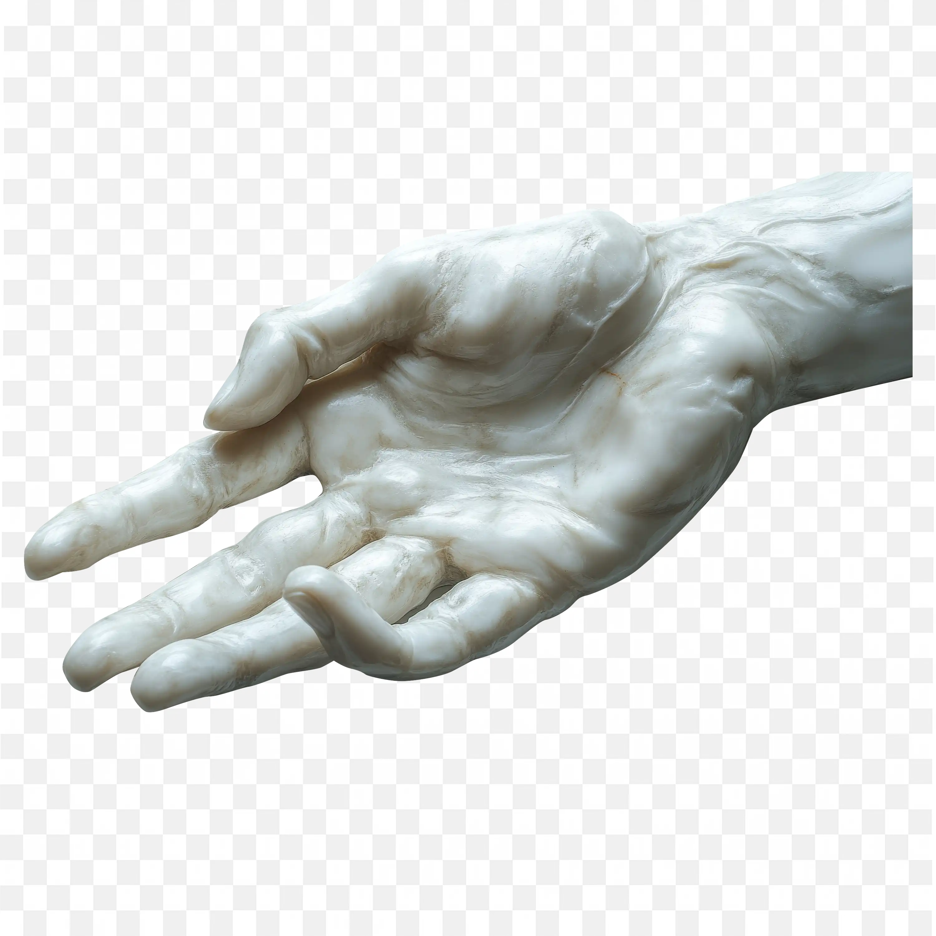 Detailed Marble Sculpture Of An Open Hand Free PNG Image