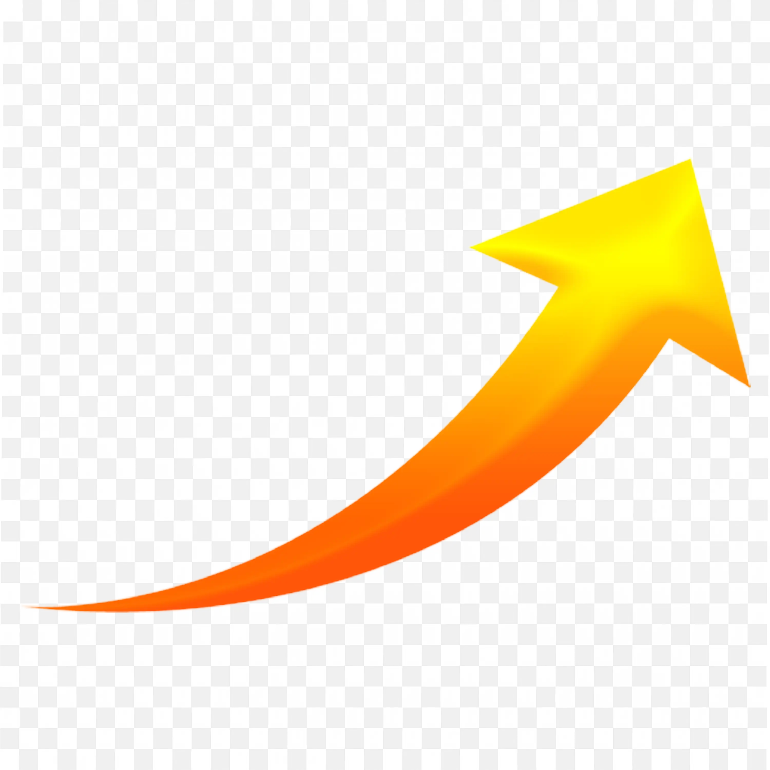 Download The Yellow and Orange Upward Curved Arrow PNG