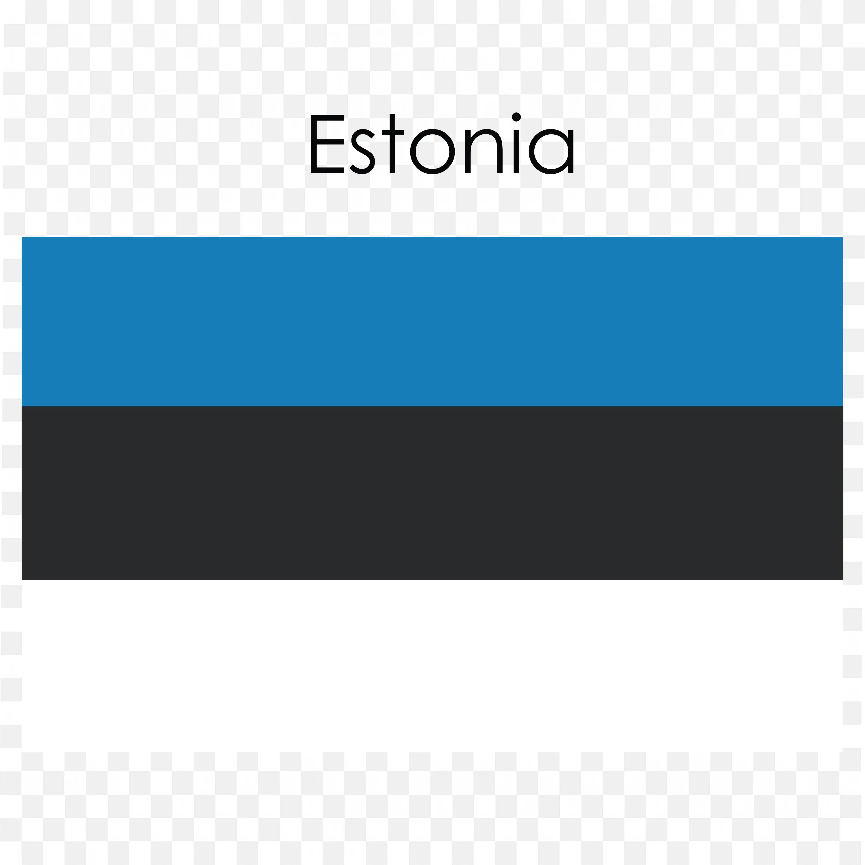 Estonia Flag with Blue Black and White Horizontal Stripes