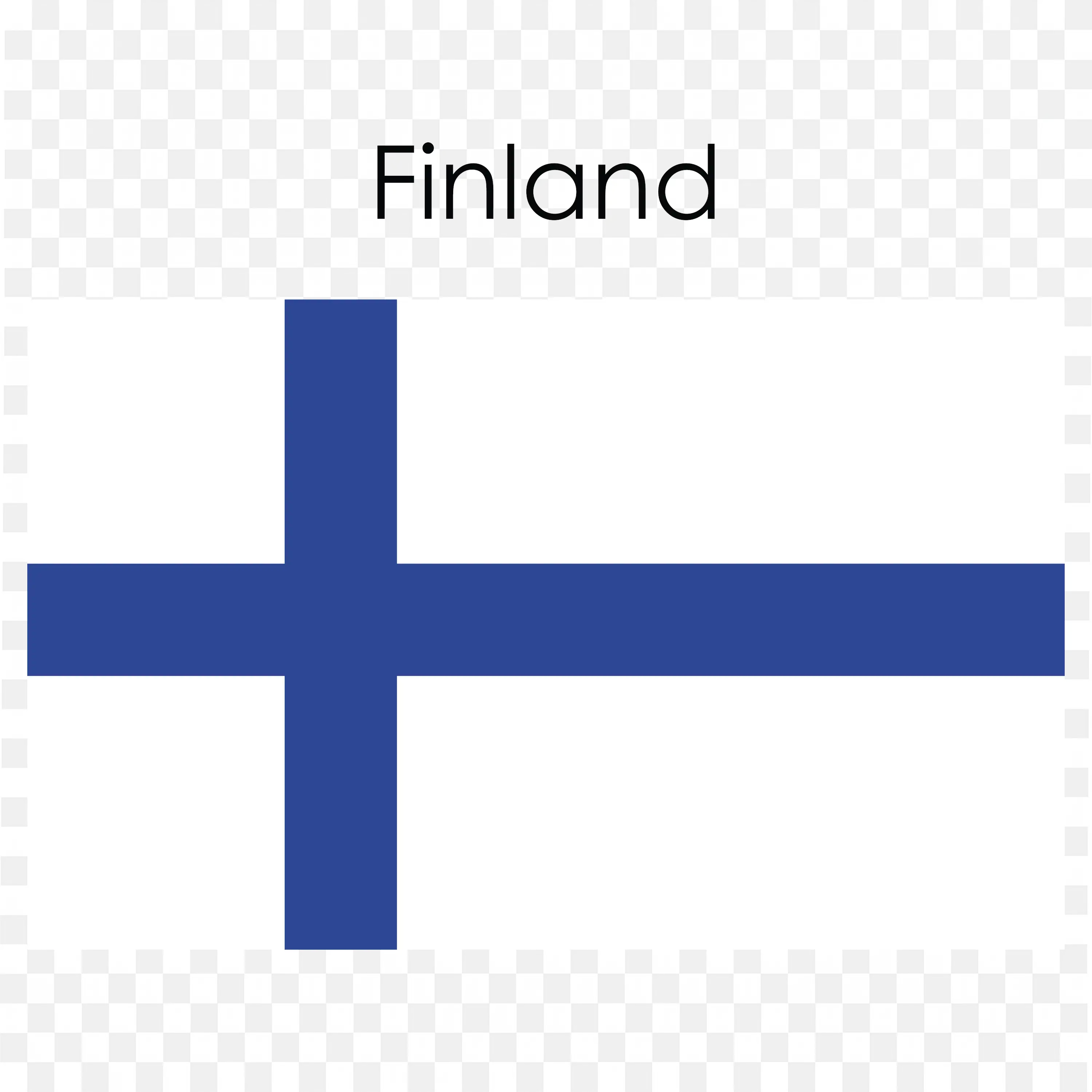 Finland Flag with White Background and Blue Cross PNG