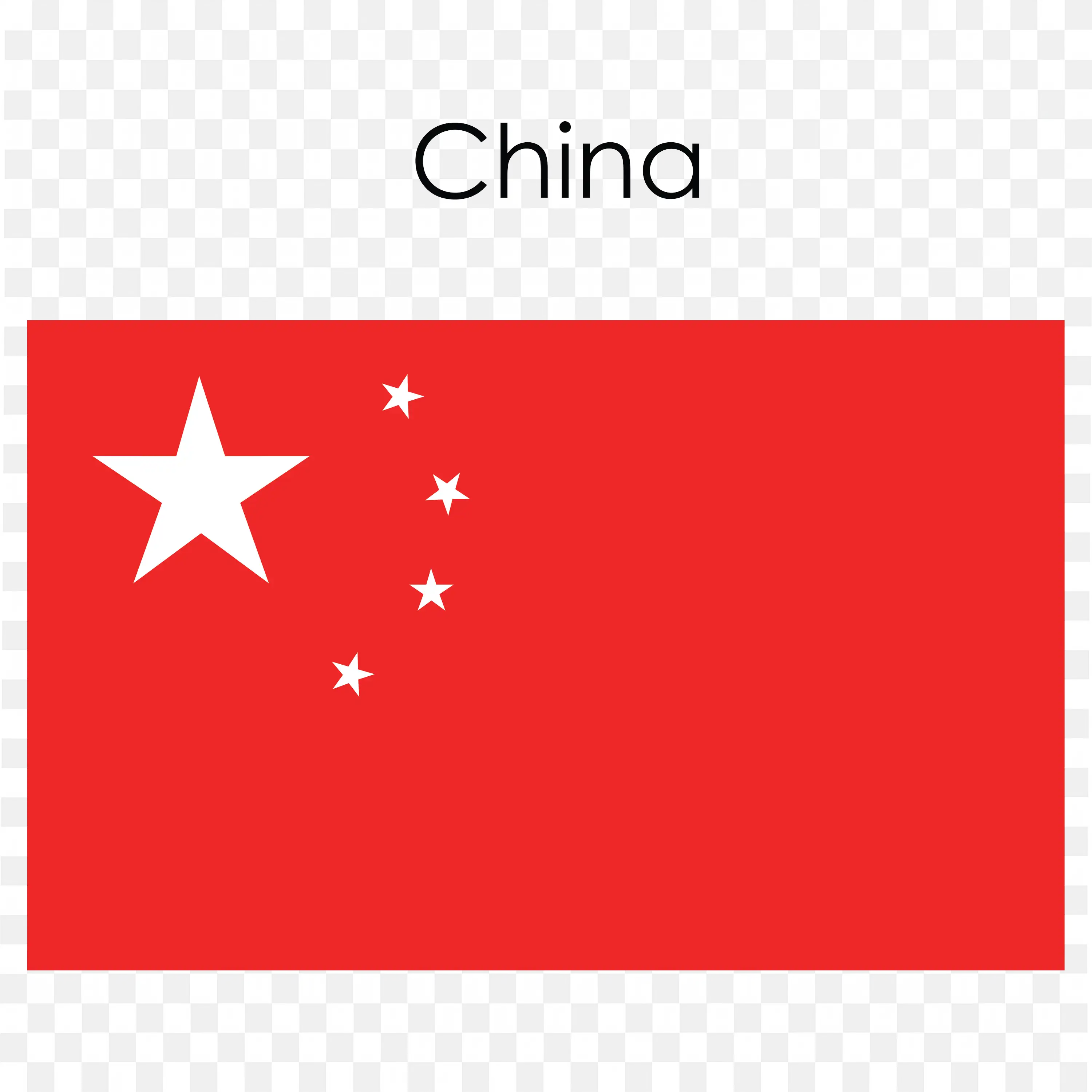 Flag Of China with Red Background and Five Stars Free PNG