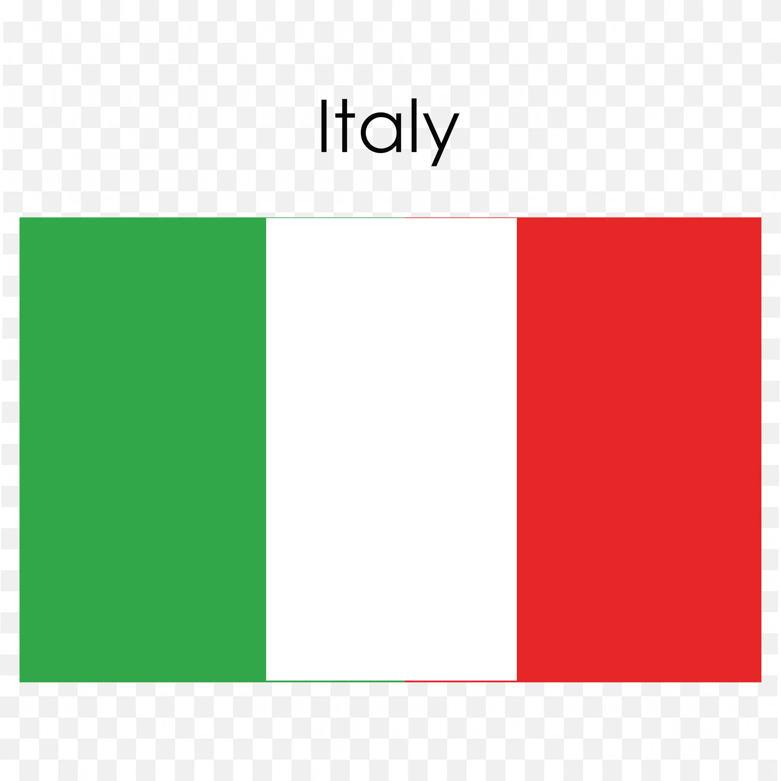Flag Of Italy with Vertical Green White and Red Bands PNG