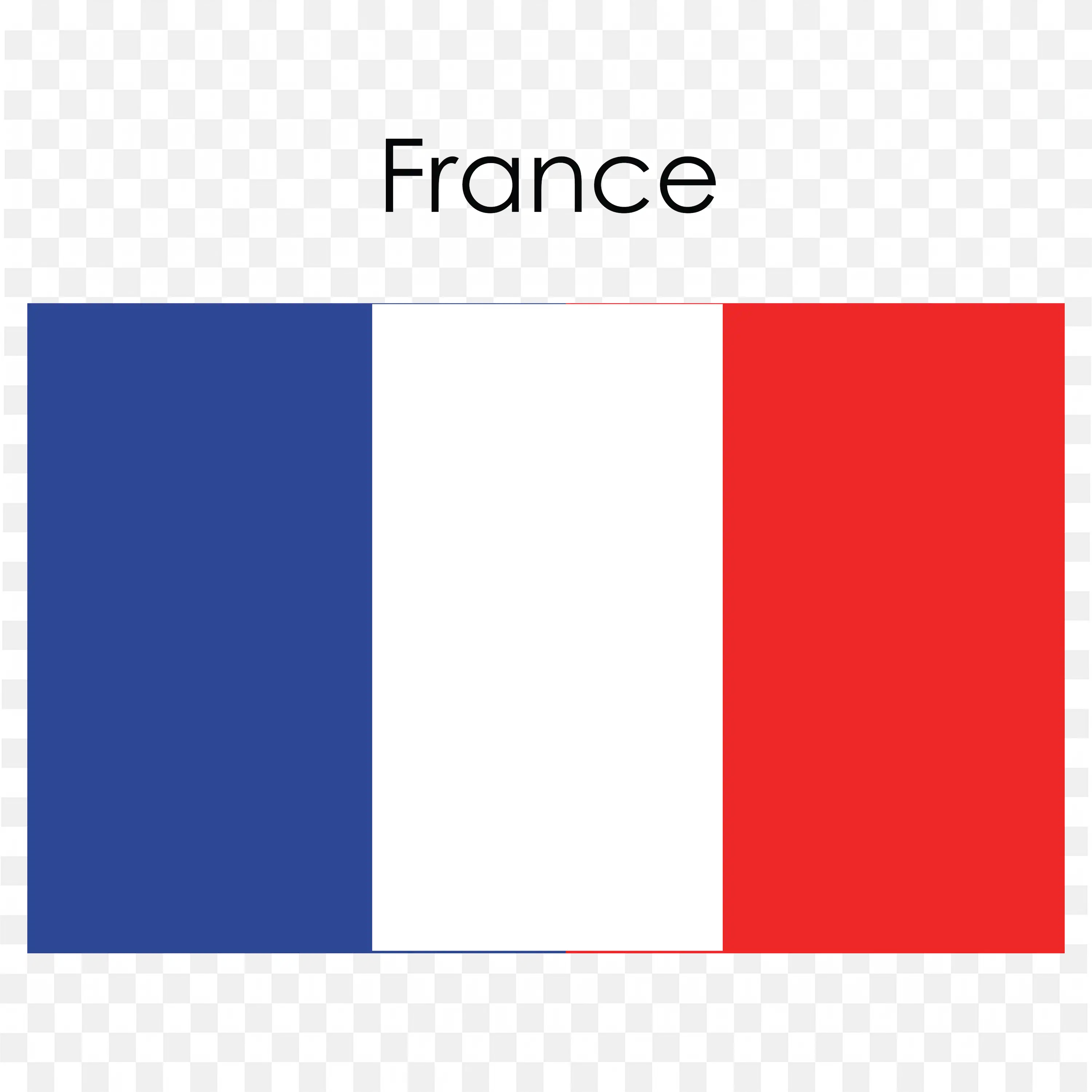 France Flag with Vertical Blue White and Red Tricolour PNG