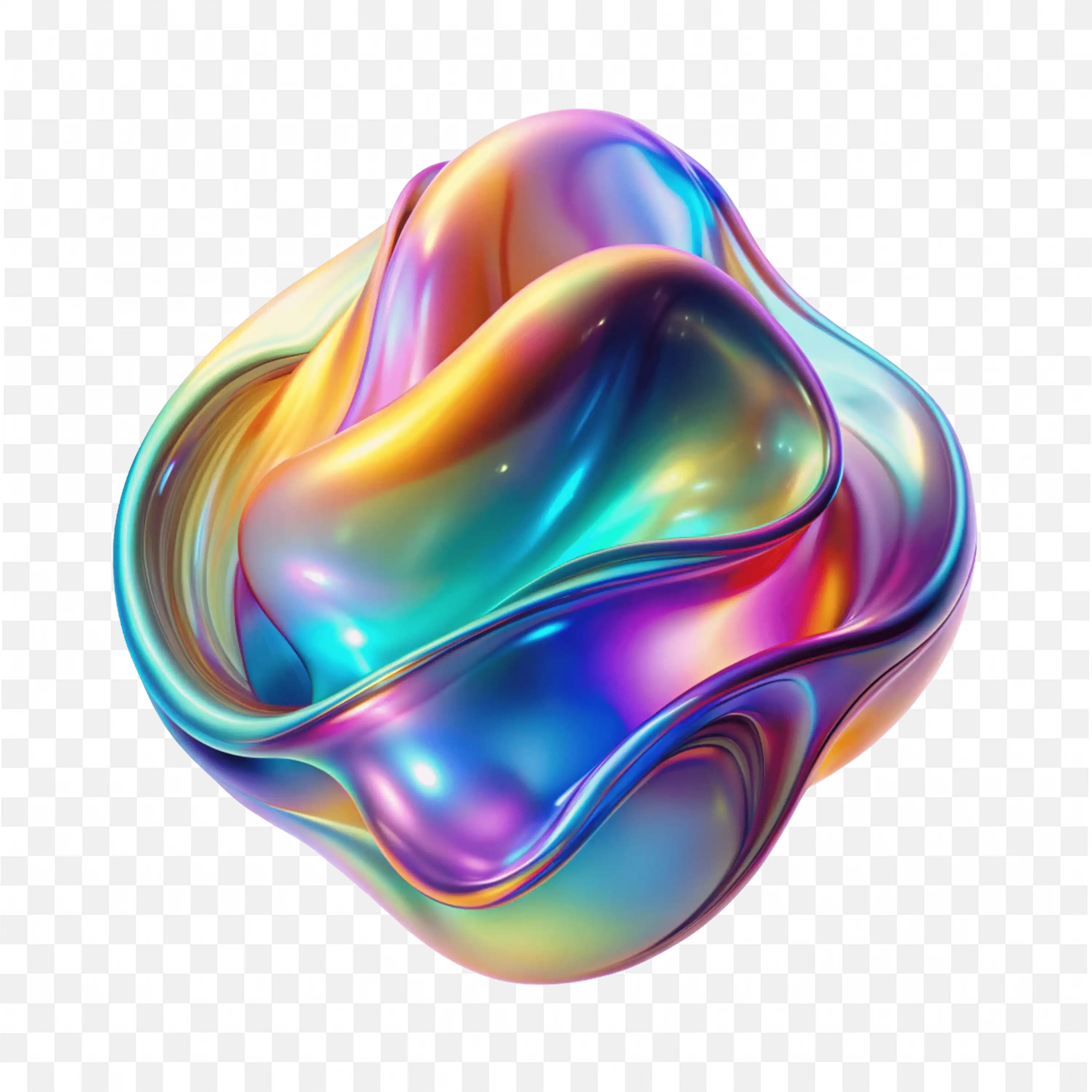 Glossy Abstract 3D UI UX Element with Vibrant Colours PNG