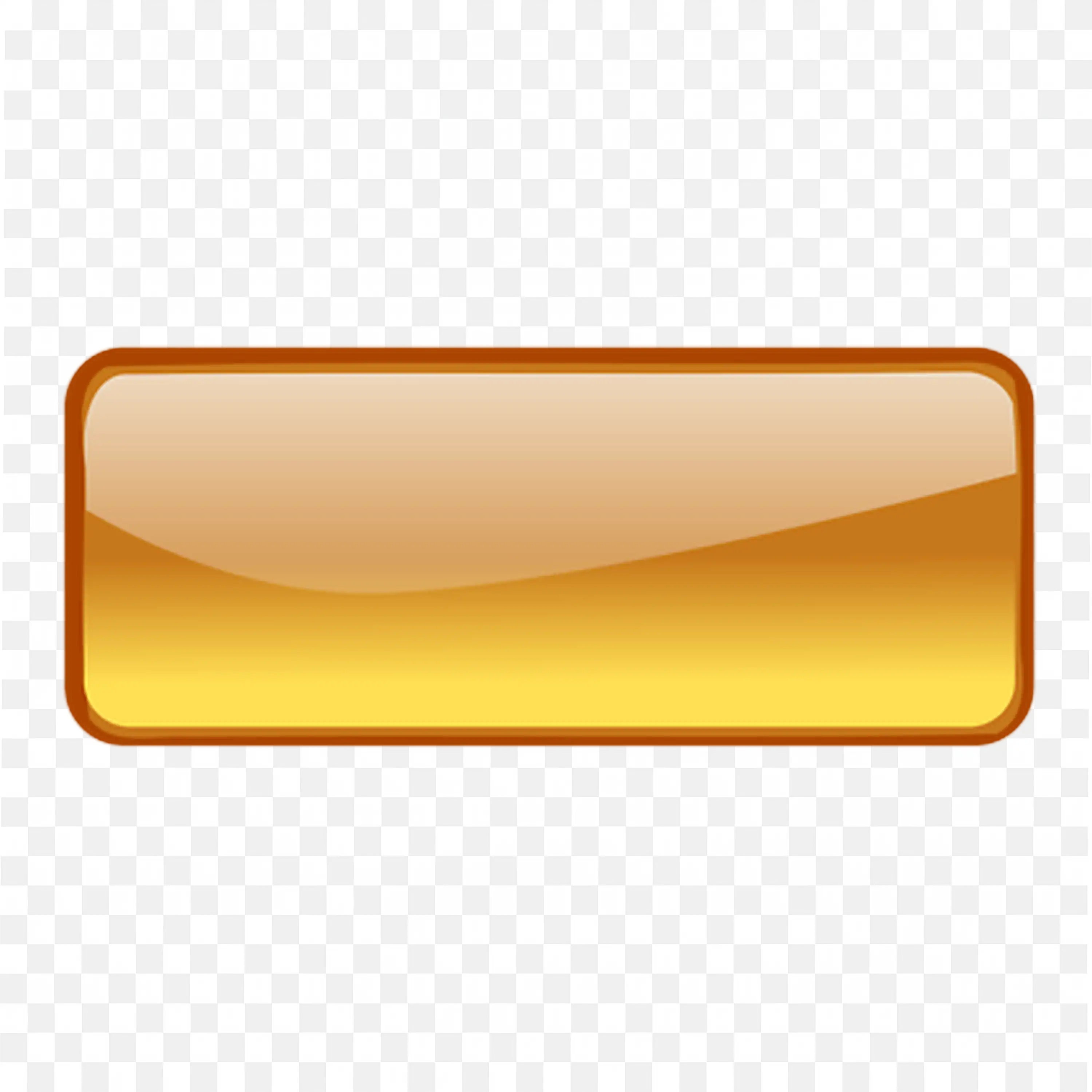 Glossy Orange Rectangular Button with Brown Outline PNG