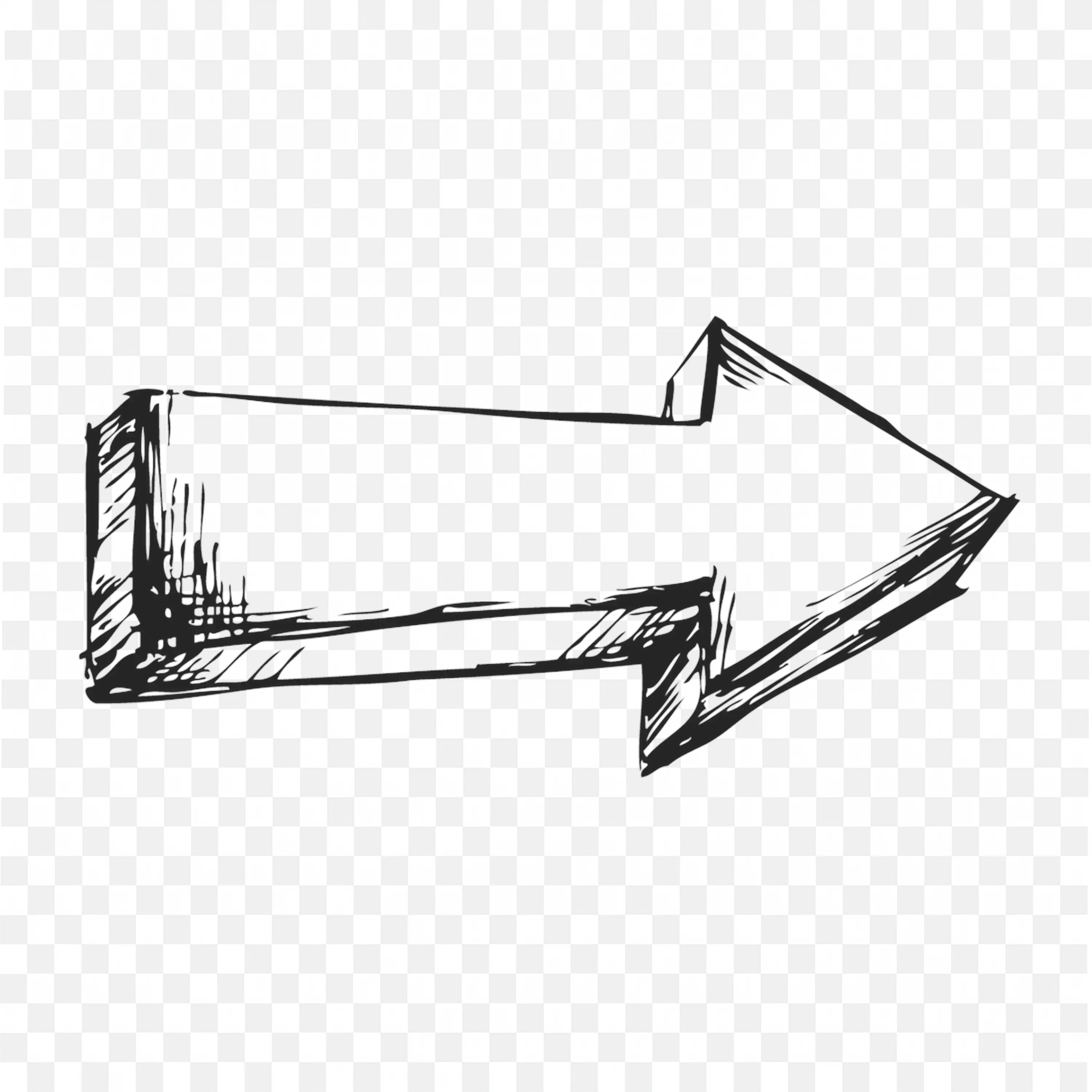 Hand Drawn Sketch Style Arrow Pointing Right PNG Download