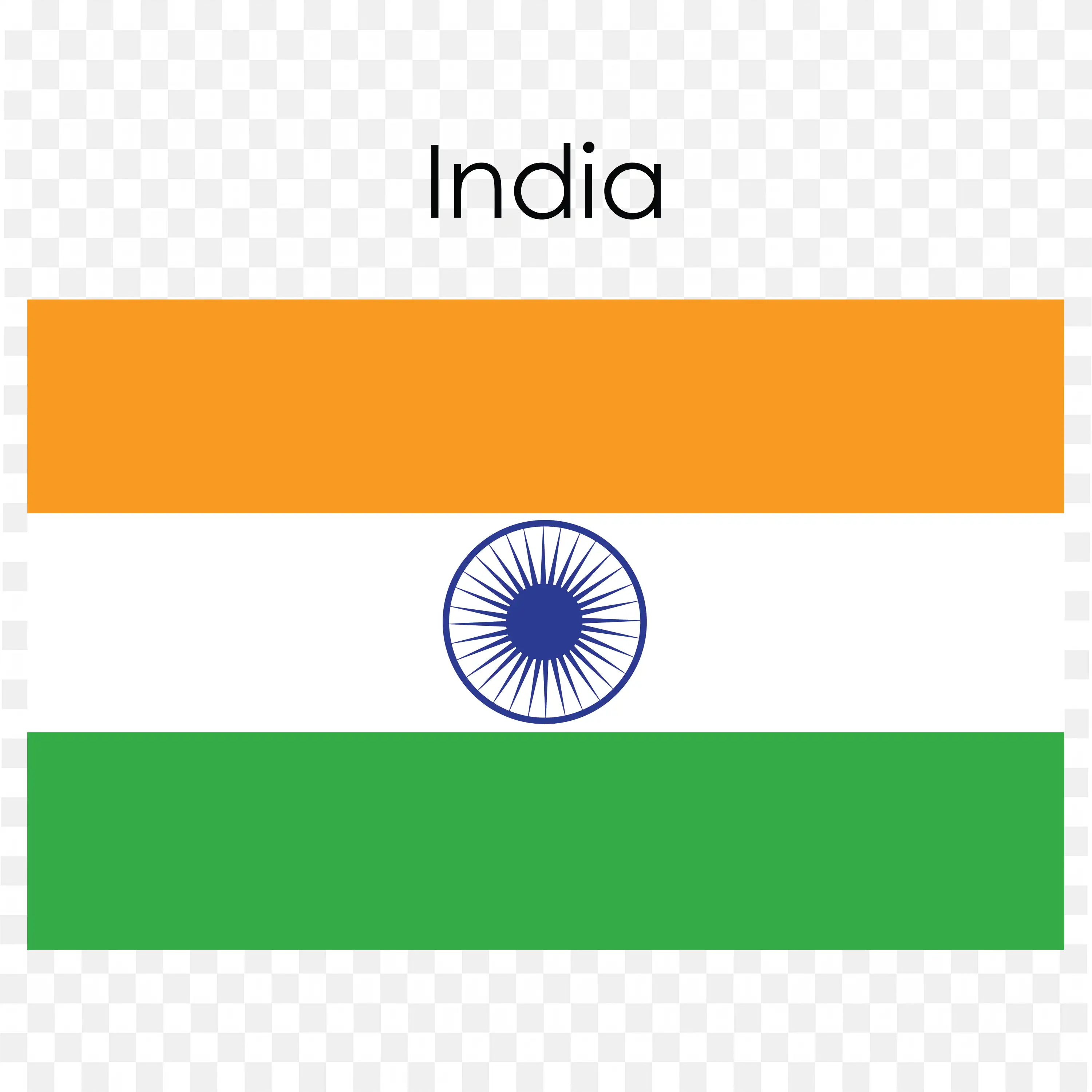 Indian Flag with Saffron White Green and Ashoka Chakra PNG