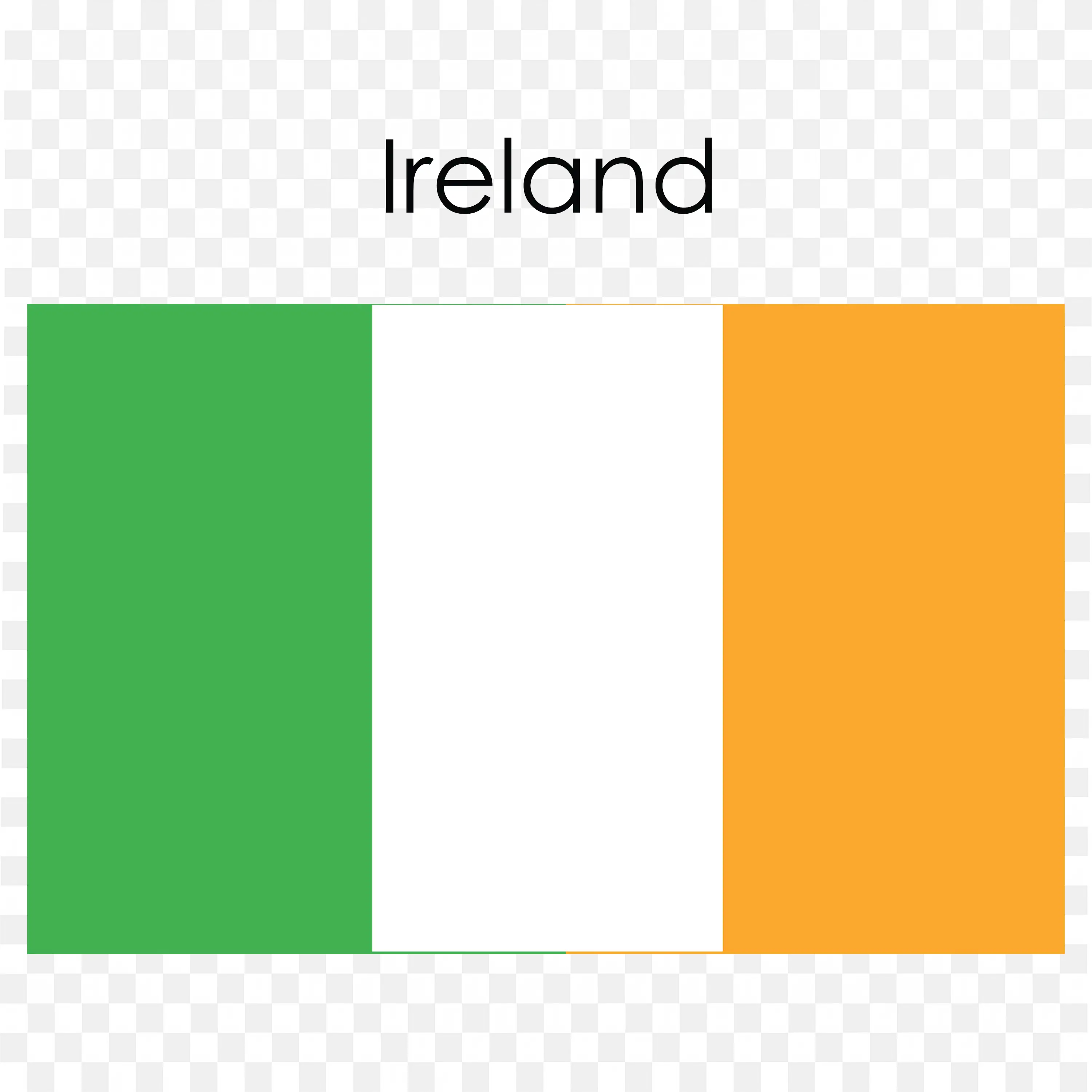 Ireland Flag In Green White and Orange Verticals PNG