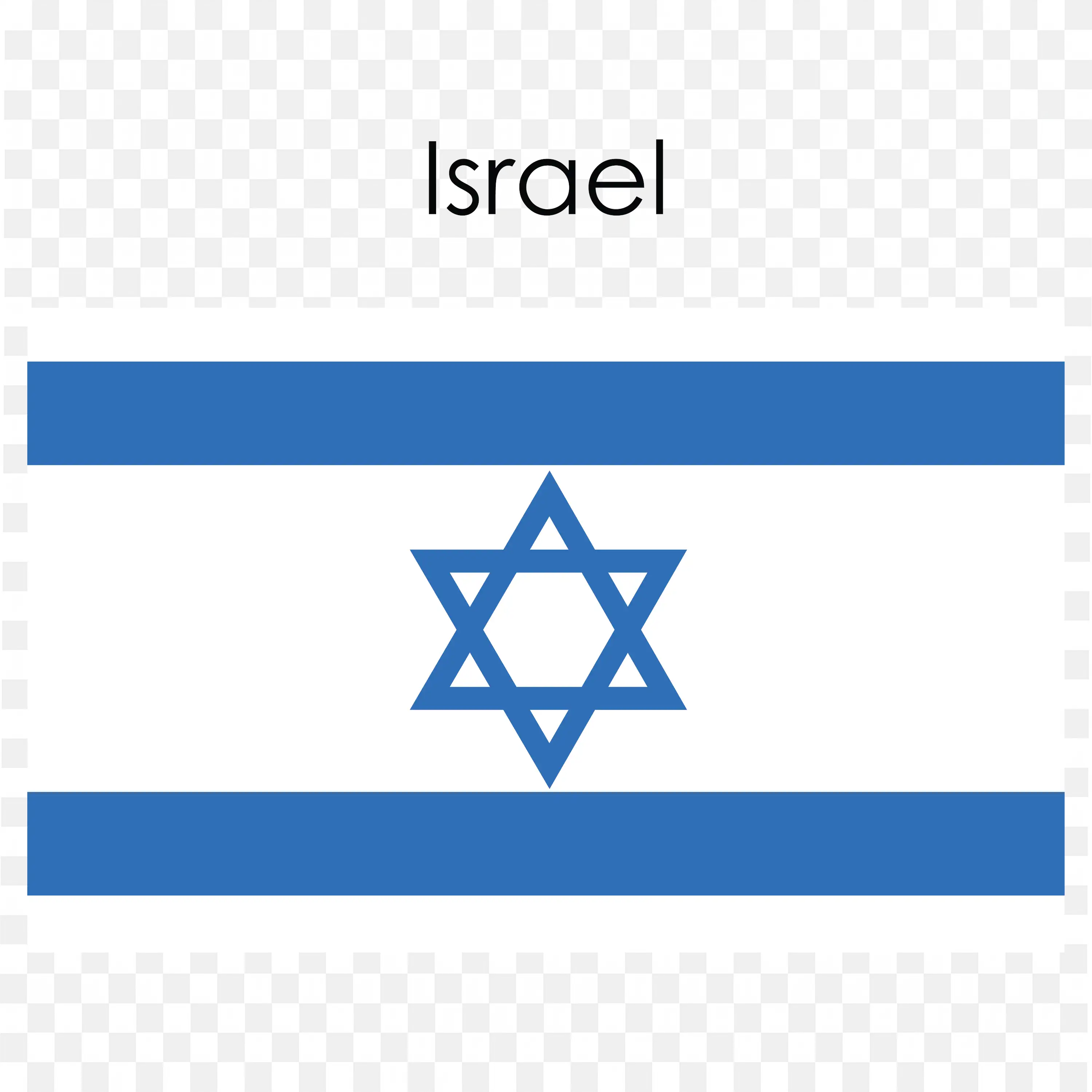 Israel Flag with Blue Star Of David and Horizontal Bands