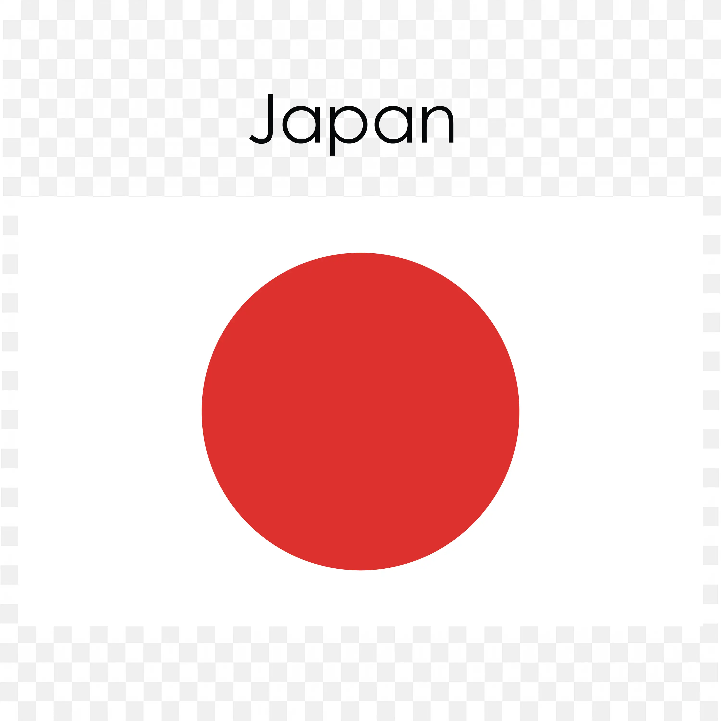 Japan Flag with Red Circle on a White Background PNG Image