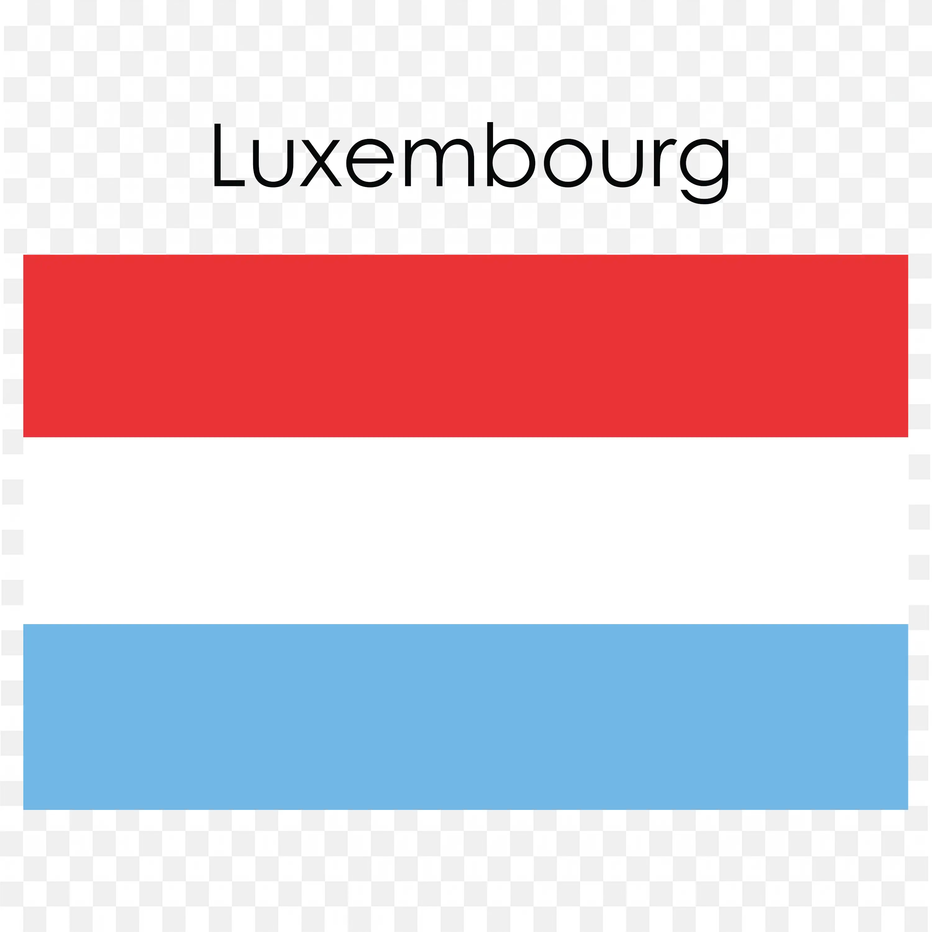 LUXembourg Flag with Red White and Light Blue Stripes PNG