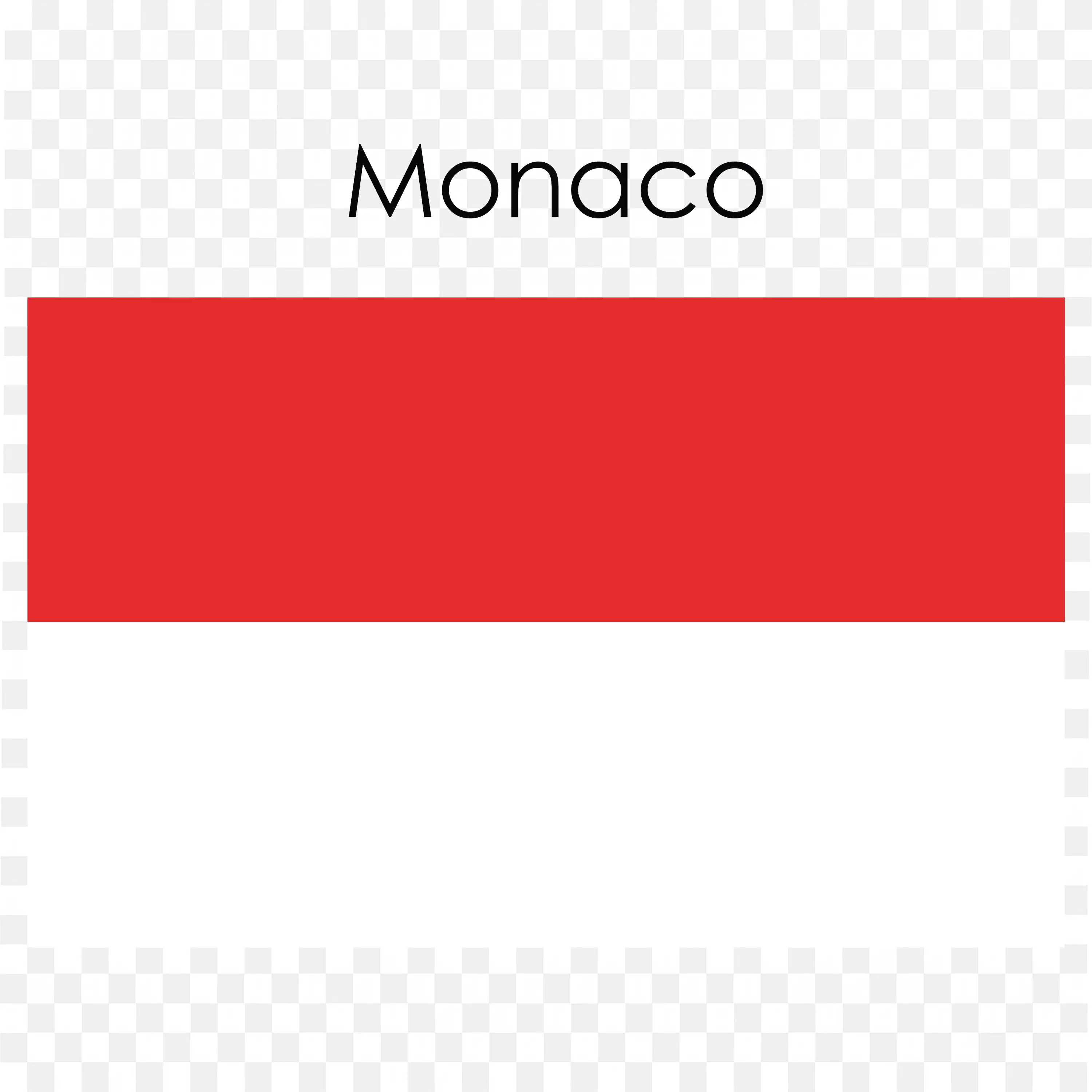 Monaco Flag with Two Horizontal Red and White Colour Bands