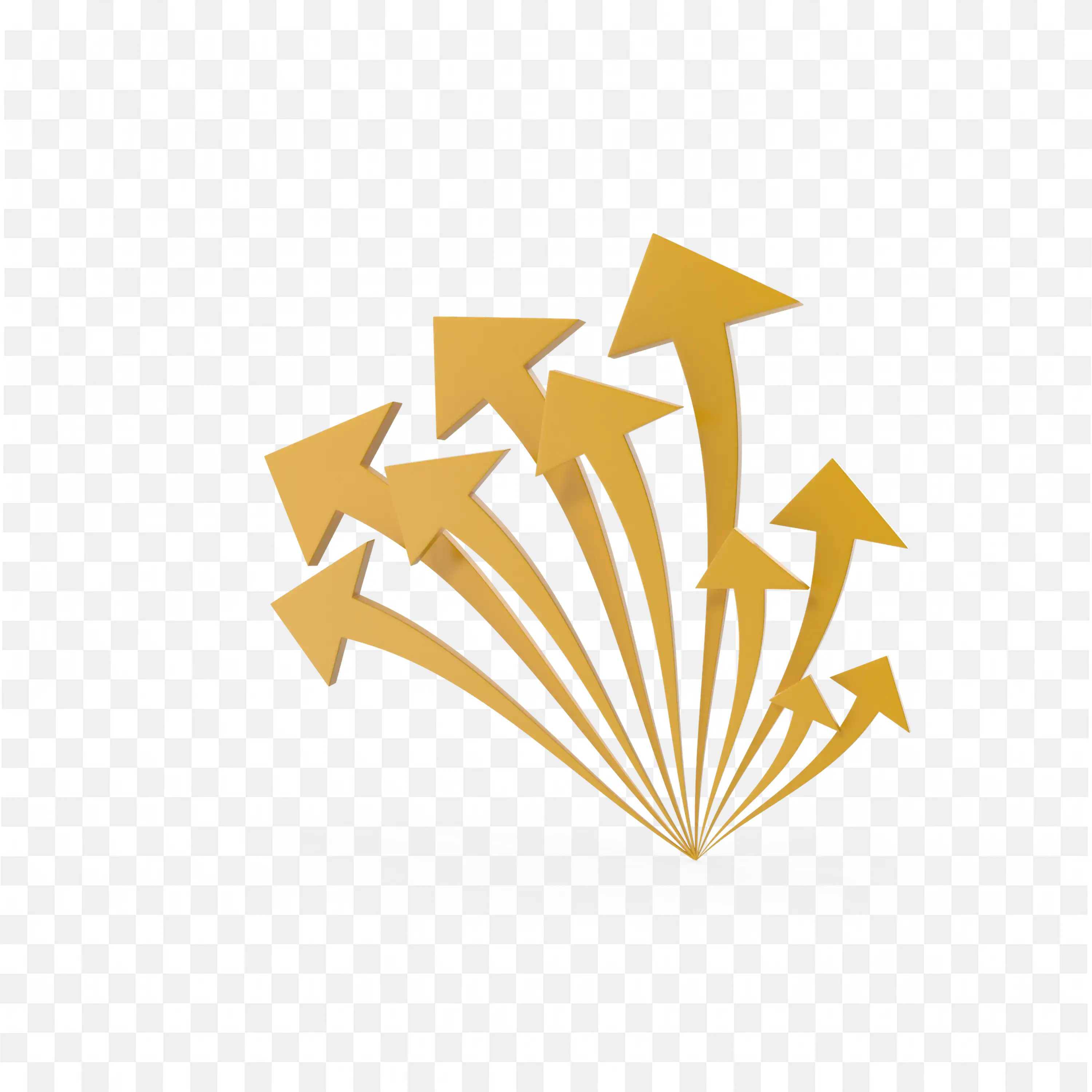 Multiple Gold Arrows Pointing Upward Free PNG Download
