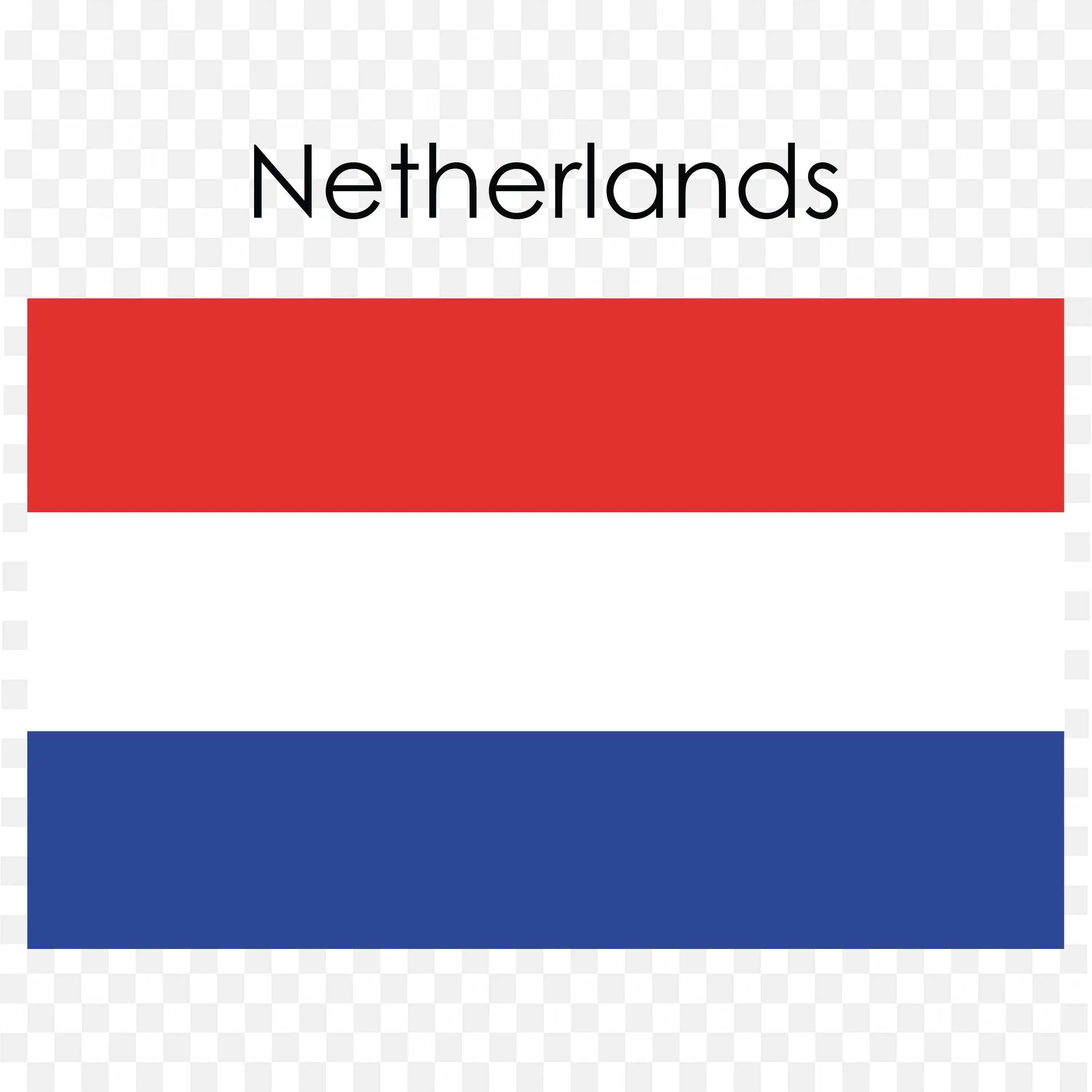 Netherlands with Horizontal Stripes Of Red White and Blue