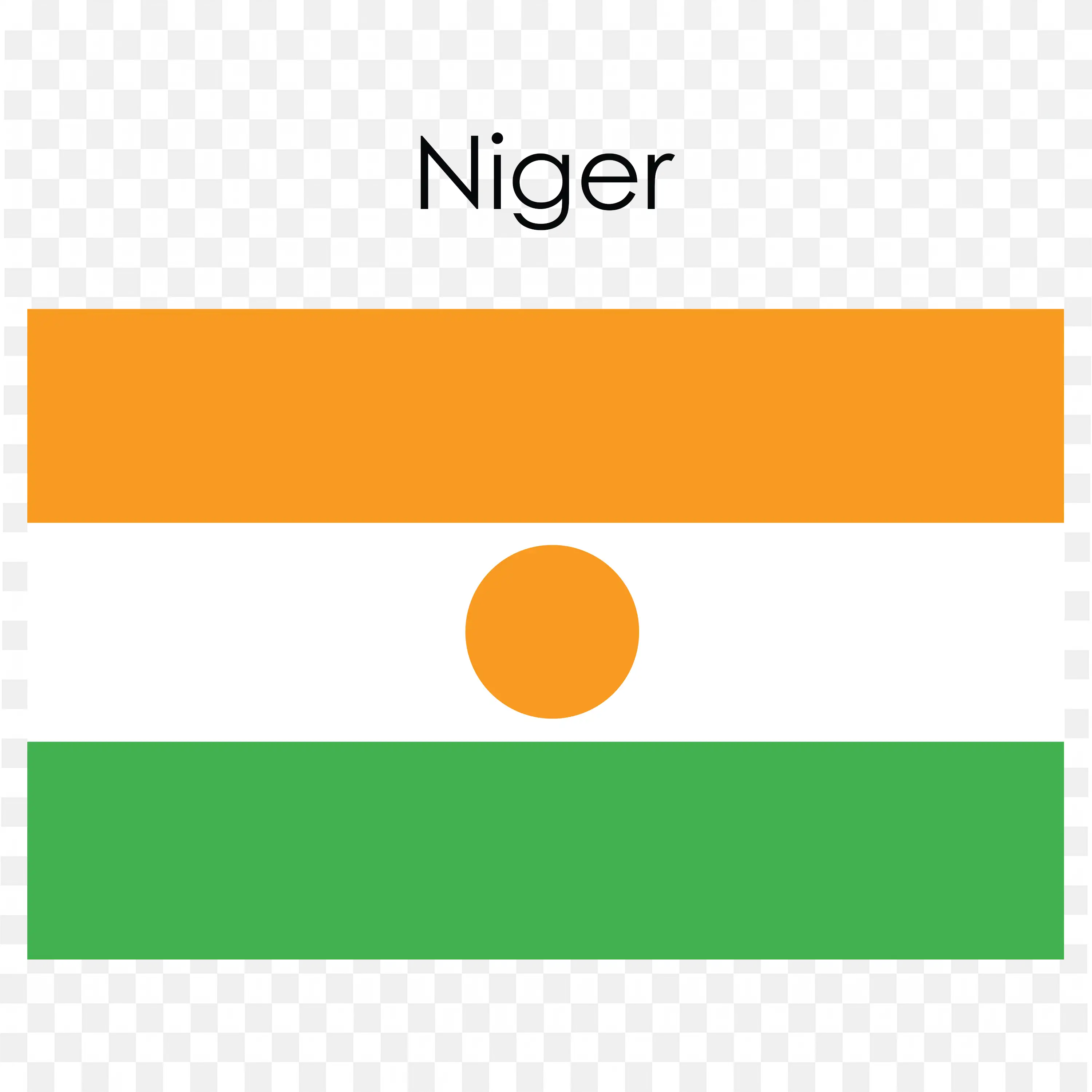Niger with Orange White and Green Stripes and Orange Circle