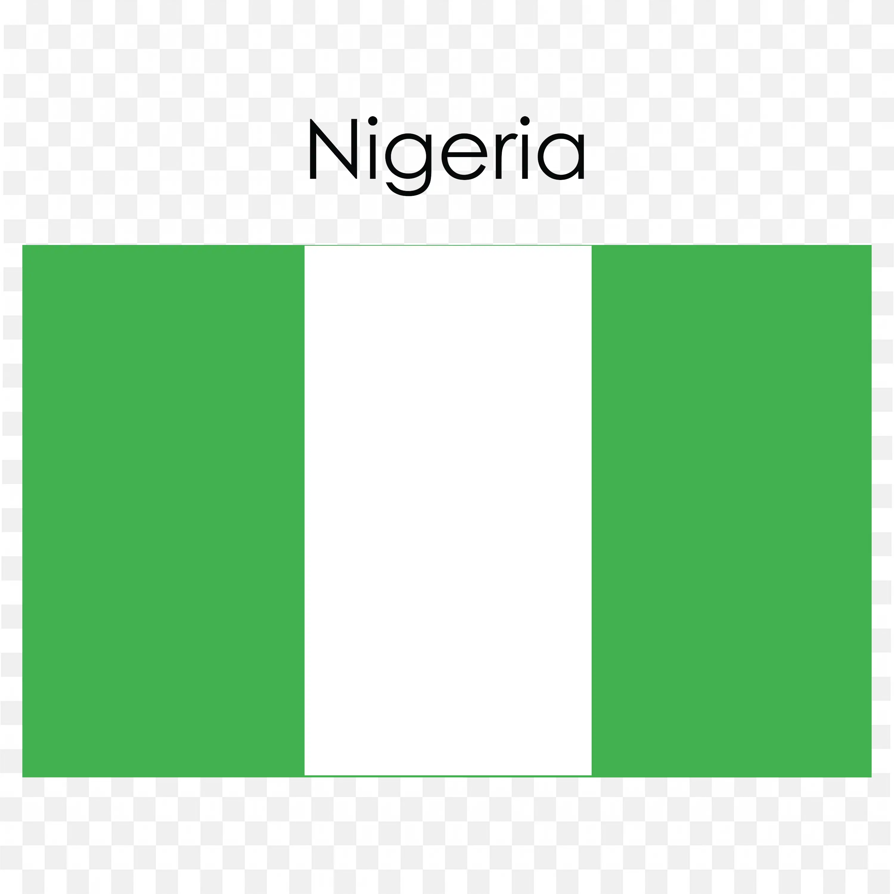 Nigeria Flag with Green and White Vertical Colour Band PNG
