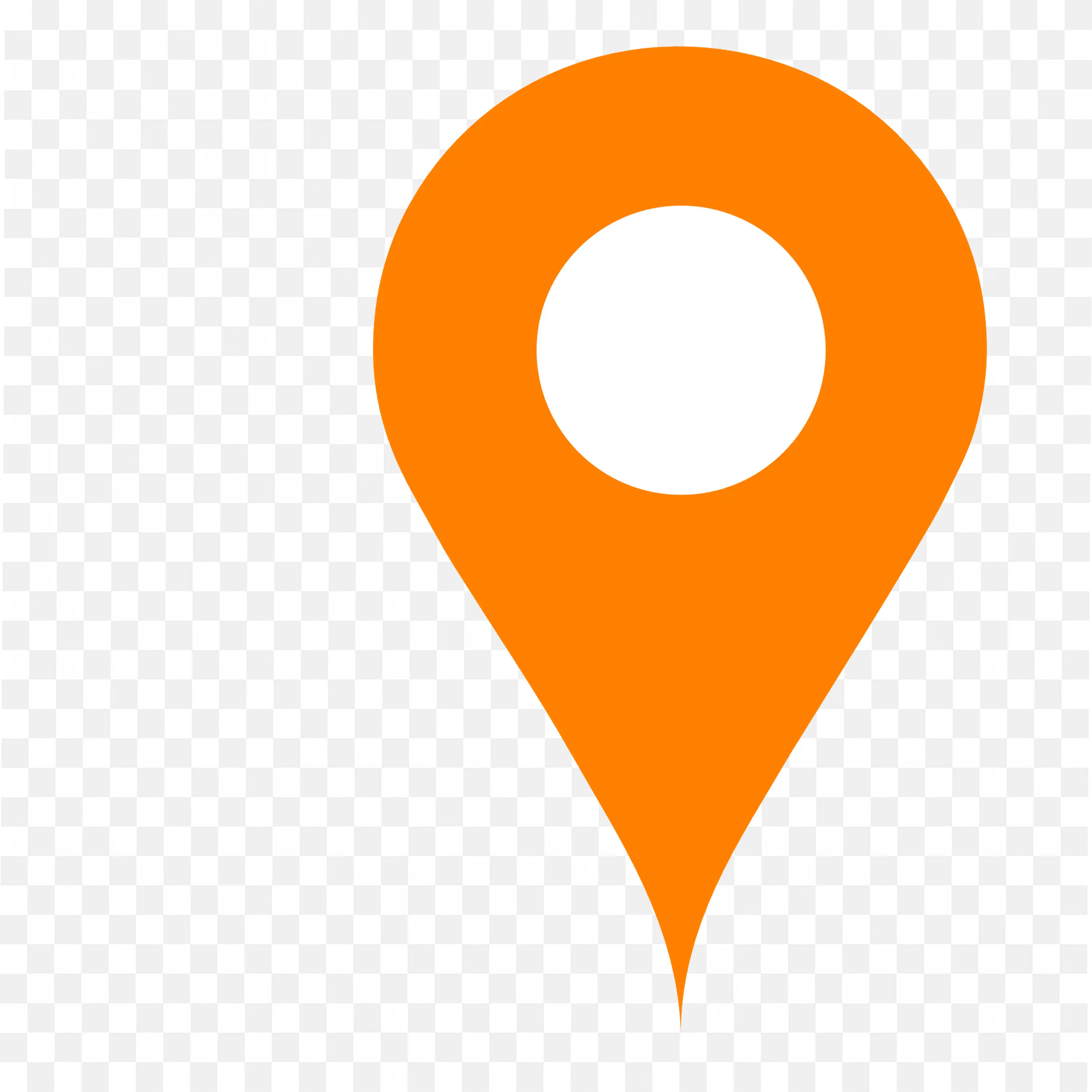 Orange Location Pin Icon with Circle Center PNG Image