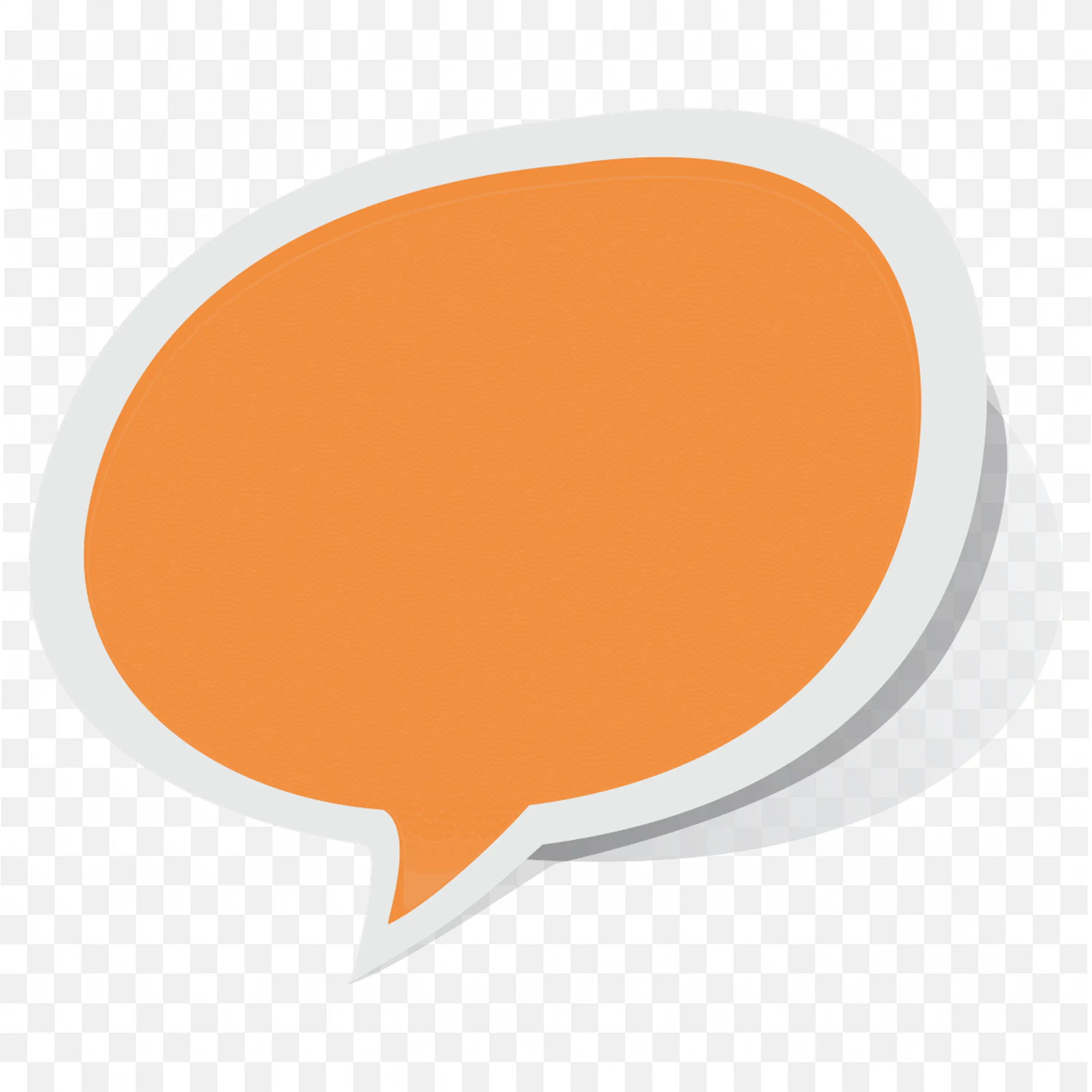 Orange Speech Bubble with a White Border Free PNG Image