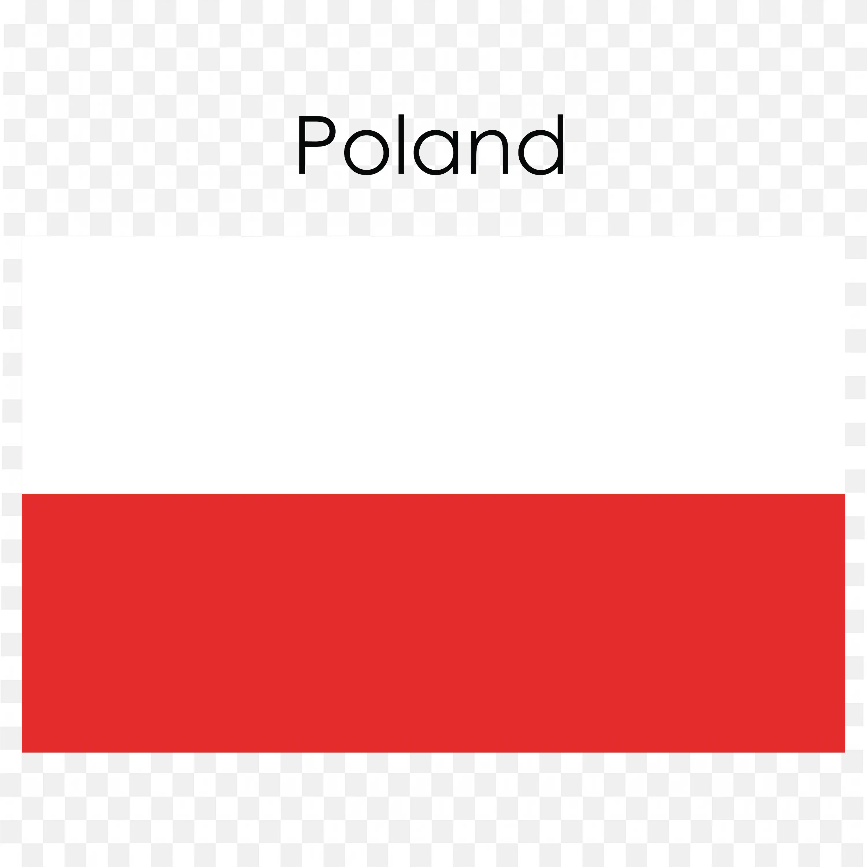 Poland Flag with Two Horizontal Stripes In White and Red