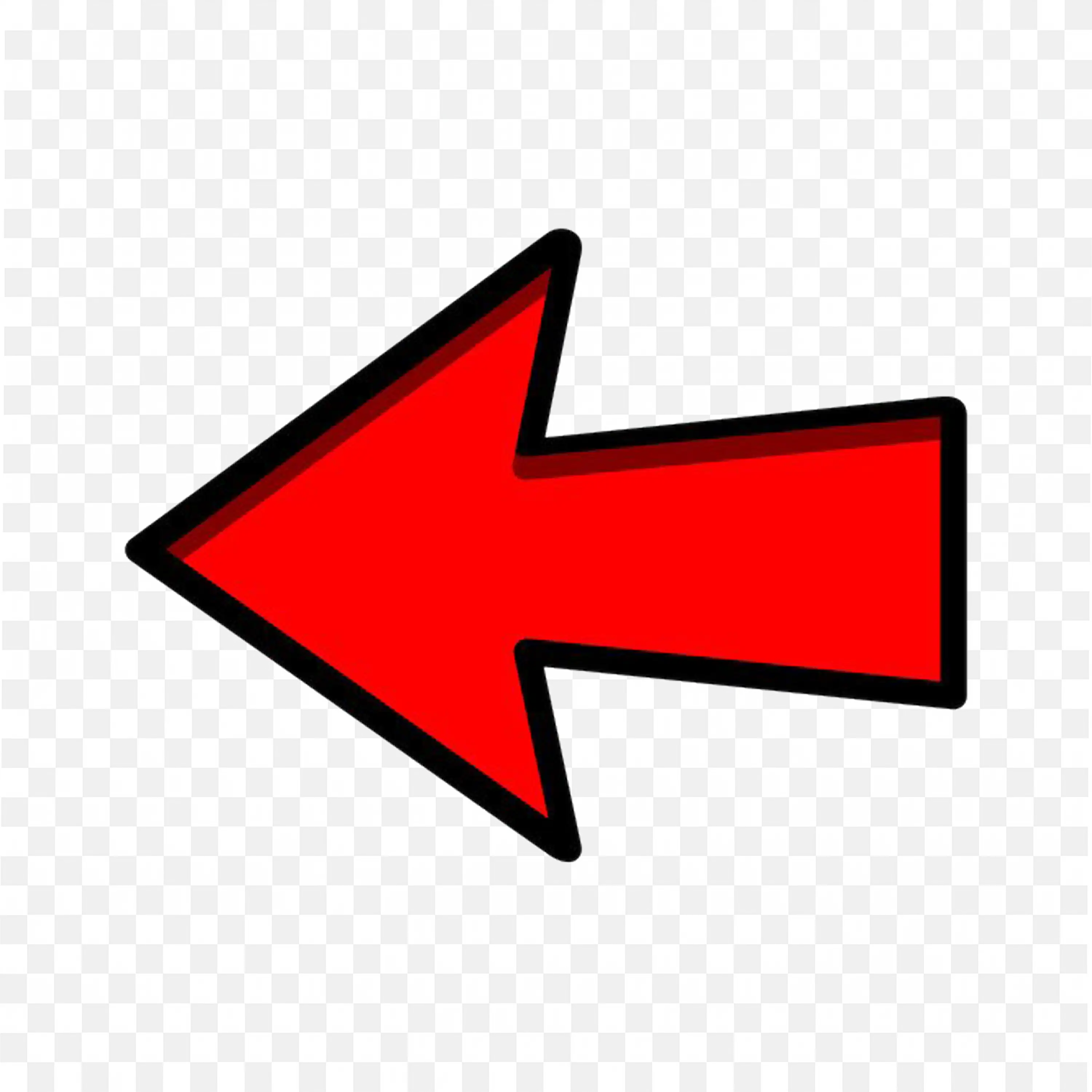 Red Bold Left Arrow Symbol for Direction Free PNG Download