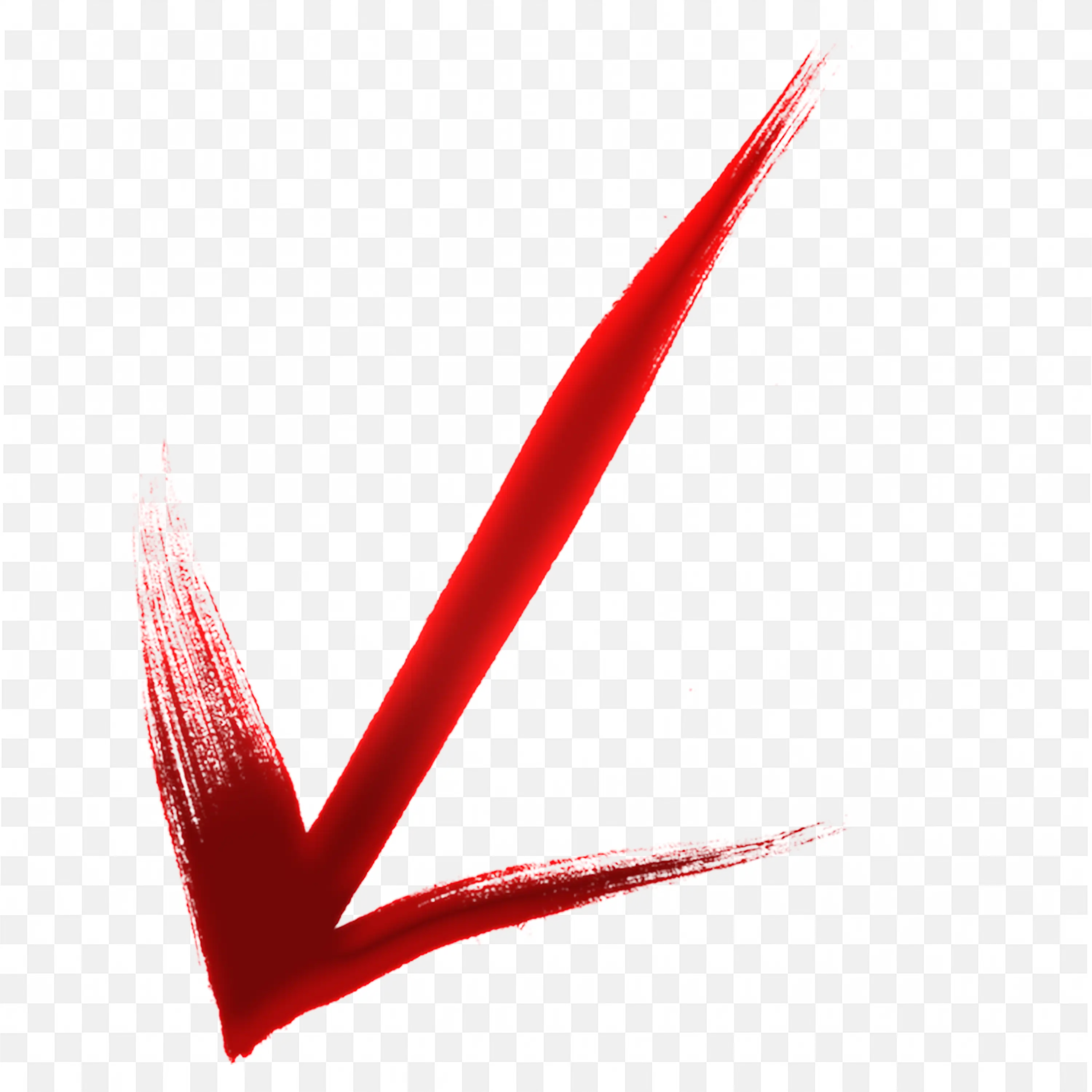 Red Paintbrush Style Checkmark with Gradient Shadow PNG