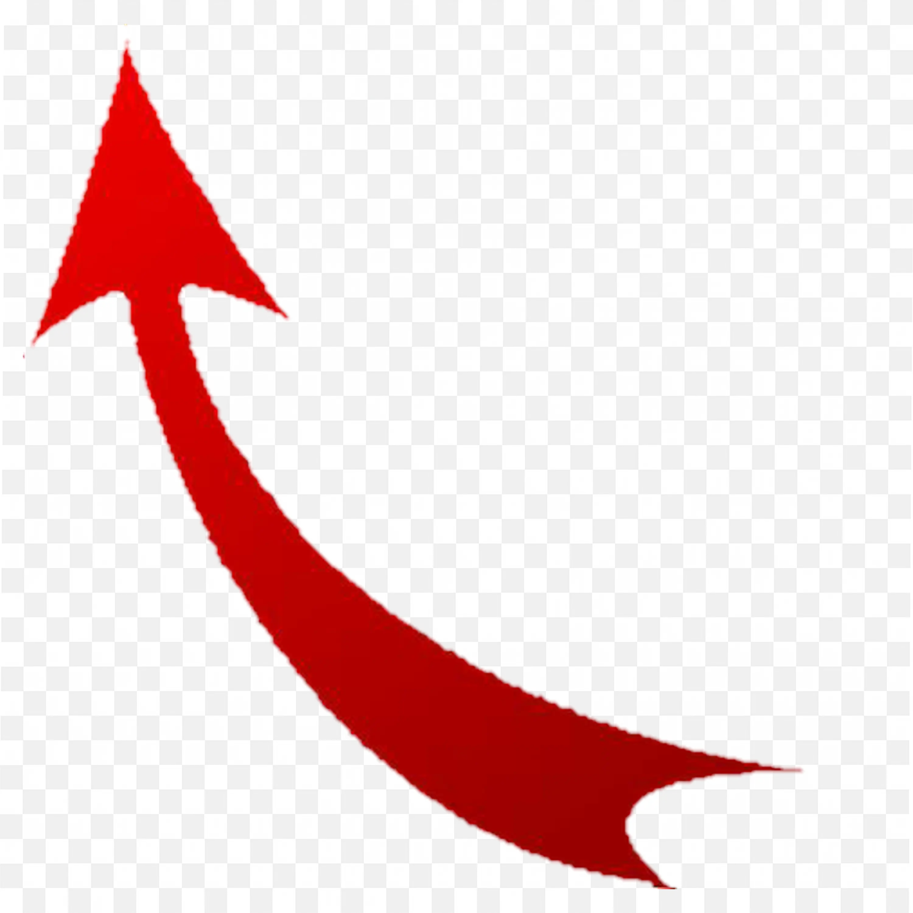 Red Upward Curved Arrow for UI Design Download Free PNG