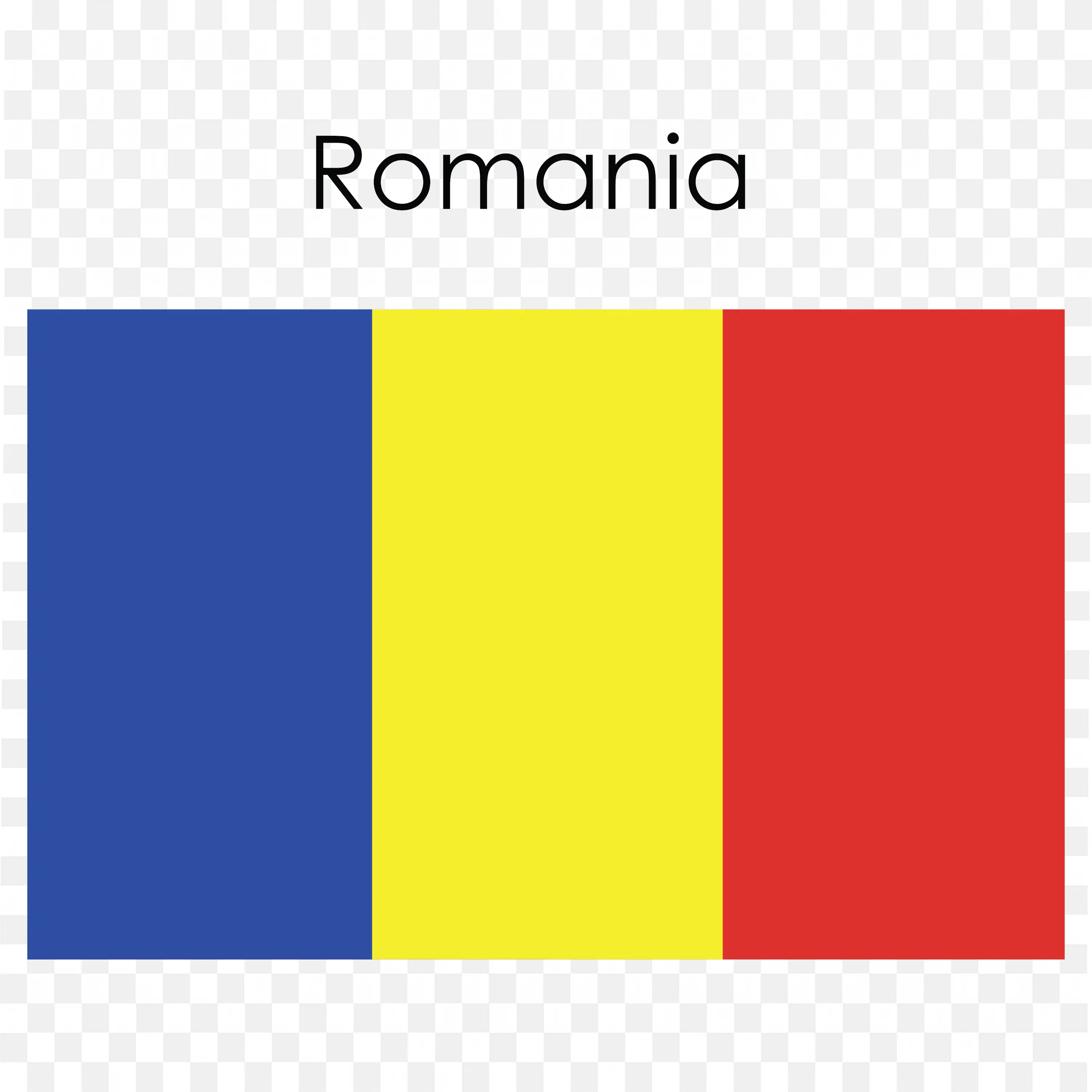 Romania with Three Vertical Bands Blue Yellow and Red