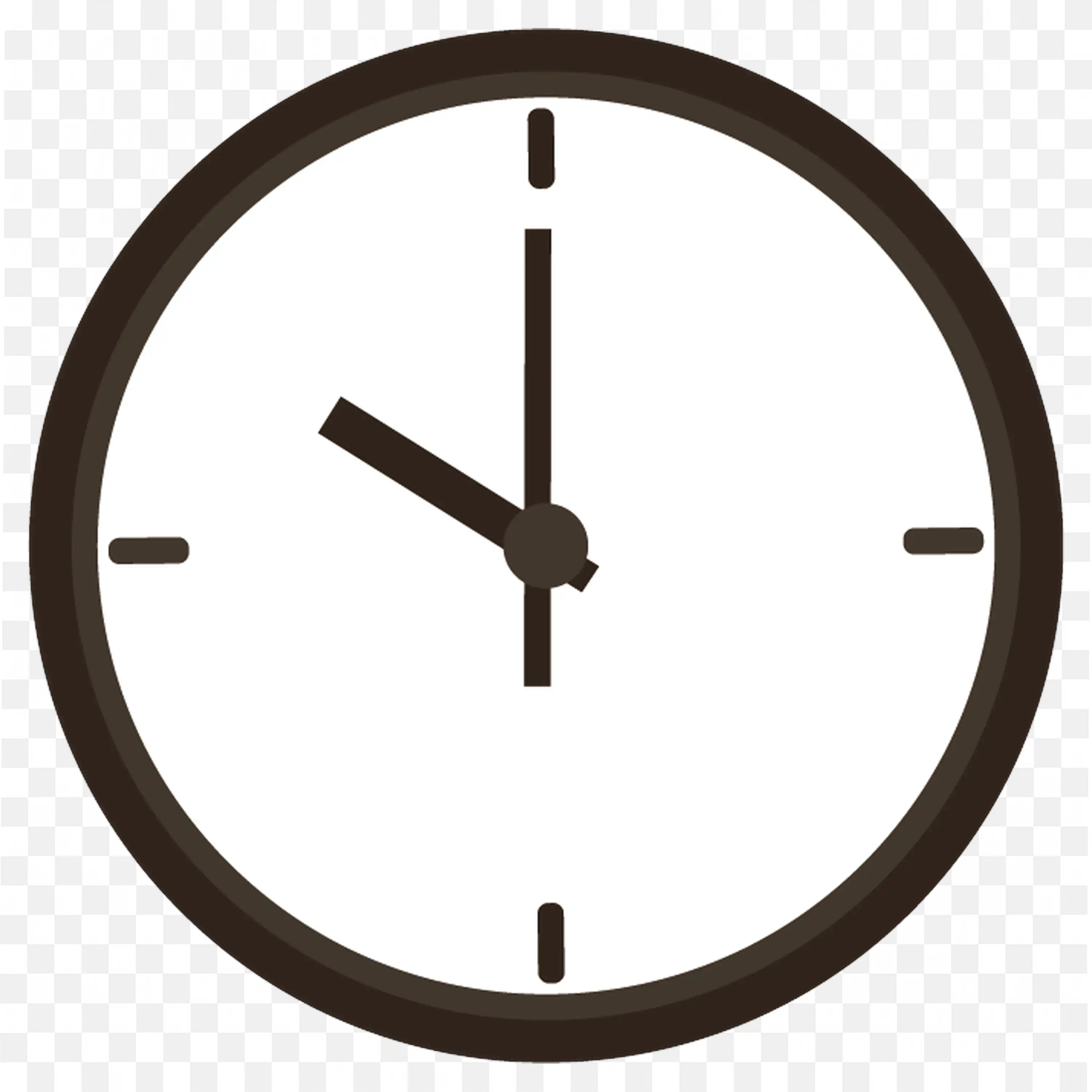 Simple Round Wall Clock Showing Eleven O Clock Time PNG