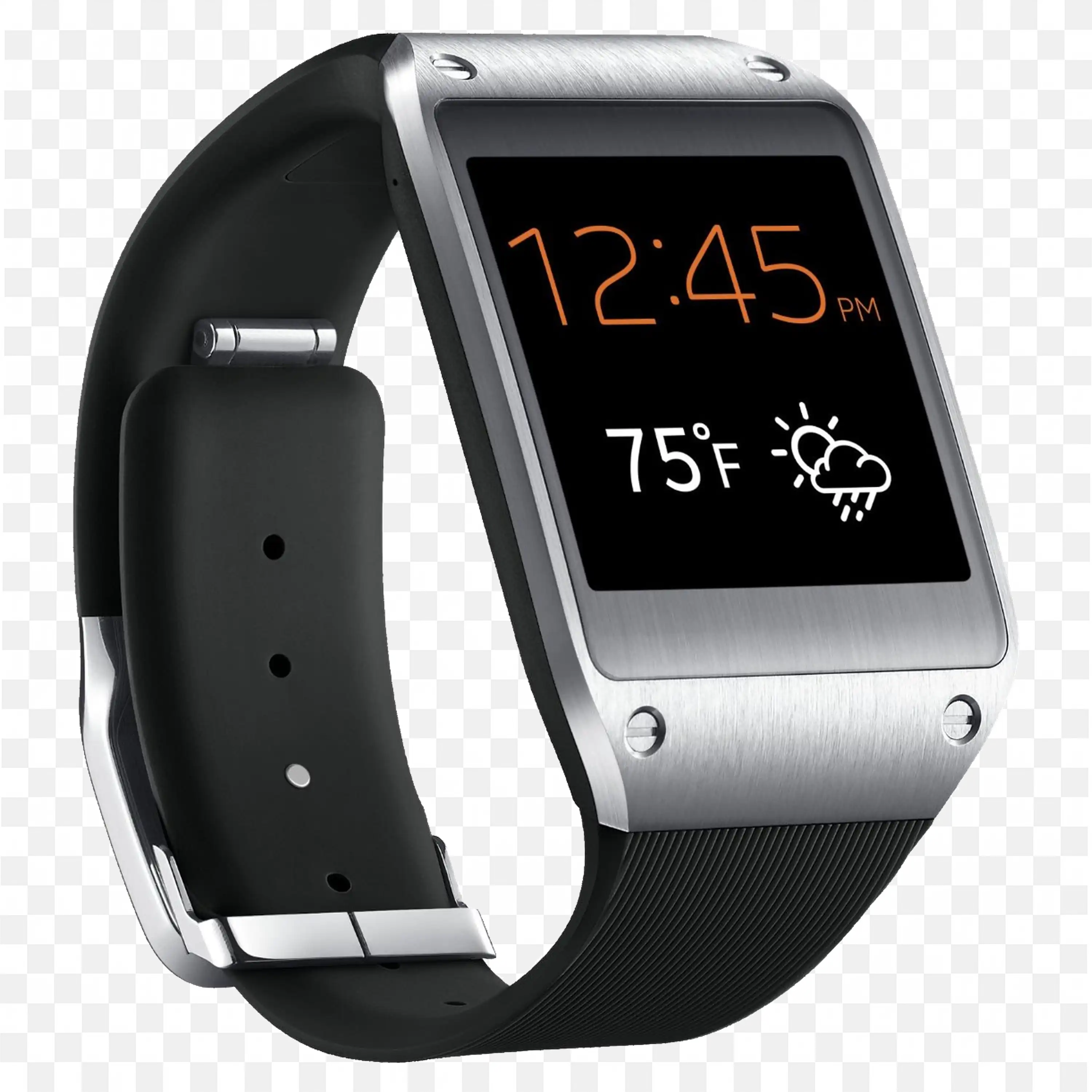 Smartwatch with Weather and Time Display Free PNG Download
