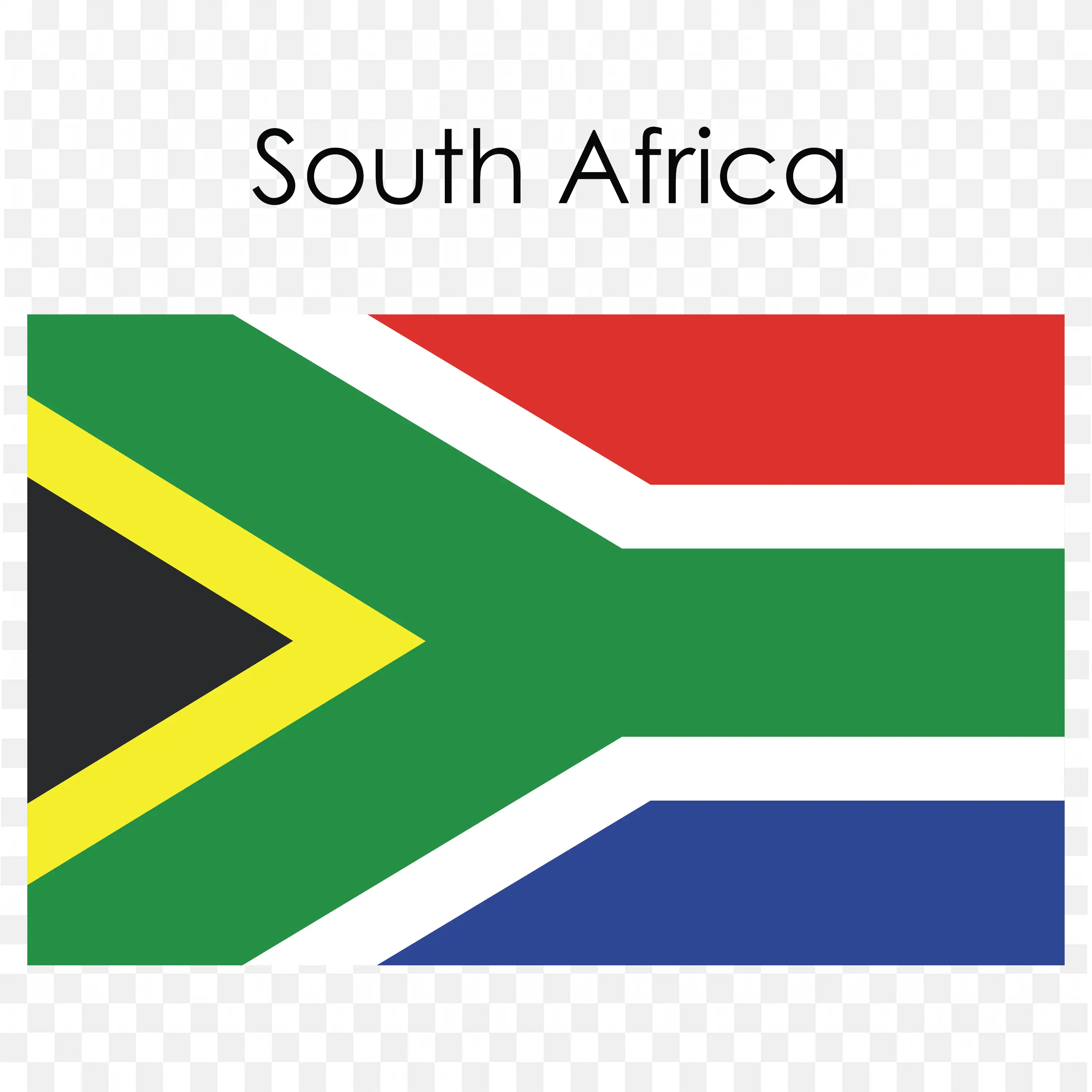 South Africa with Six Colours and a Central Green Y Shape