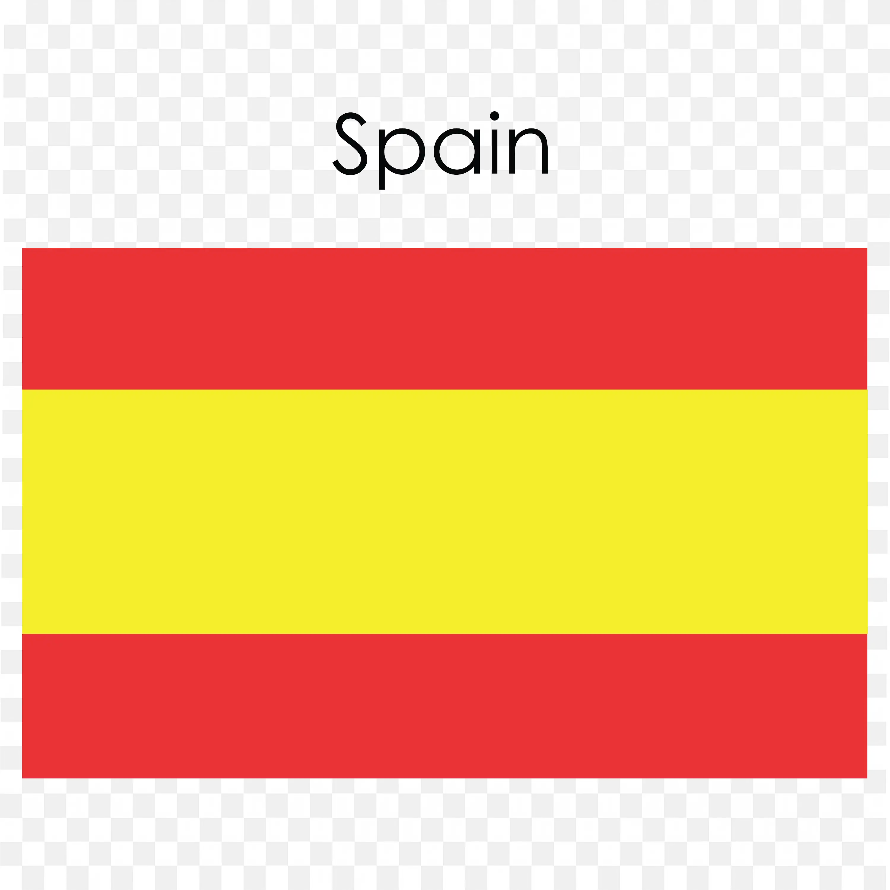 Spain Flag with Red Yellow Red Stripes and a Bold Layout