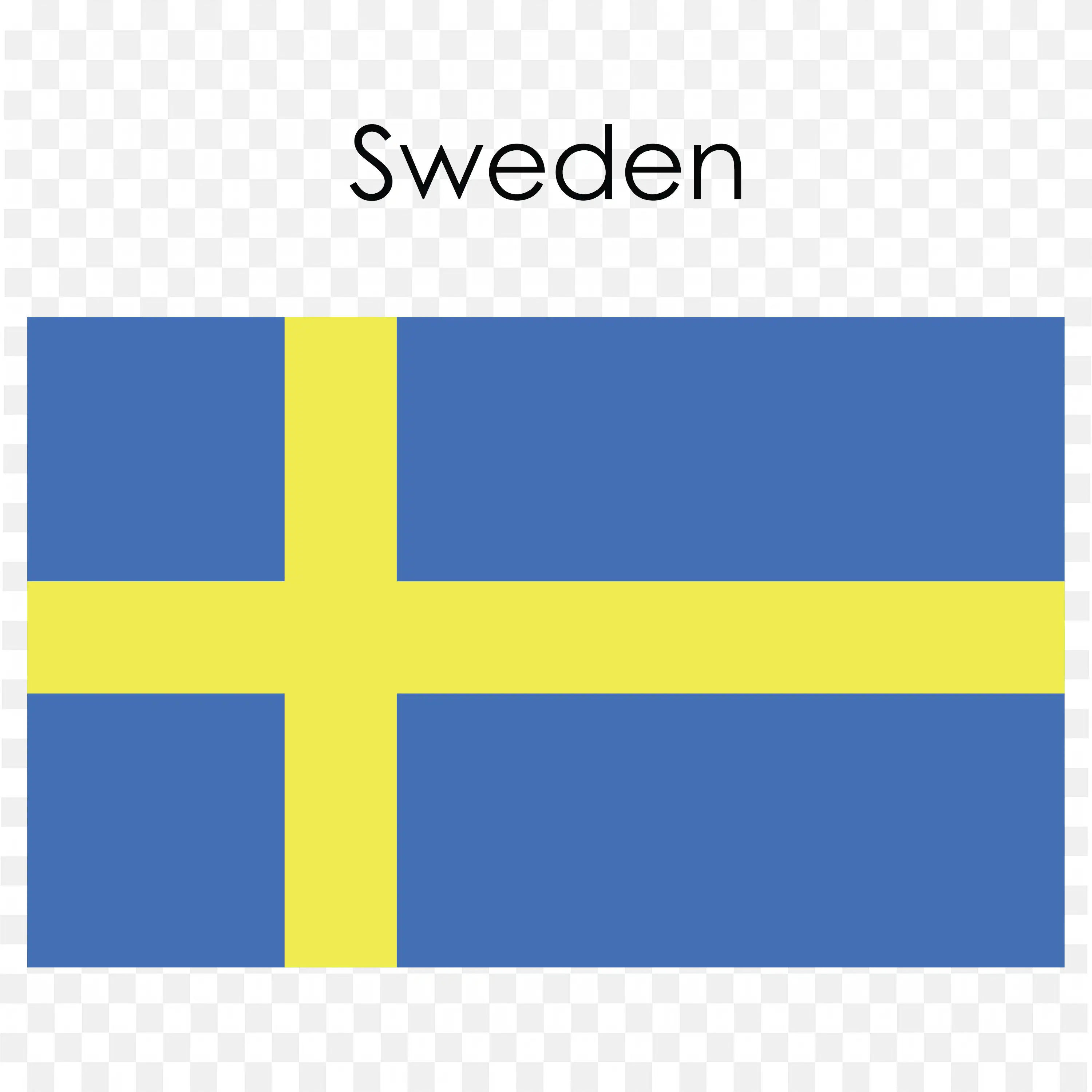 Sweden Flag with Blue Background and Yellow Cross PNG