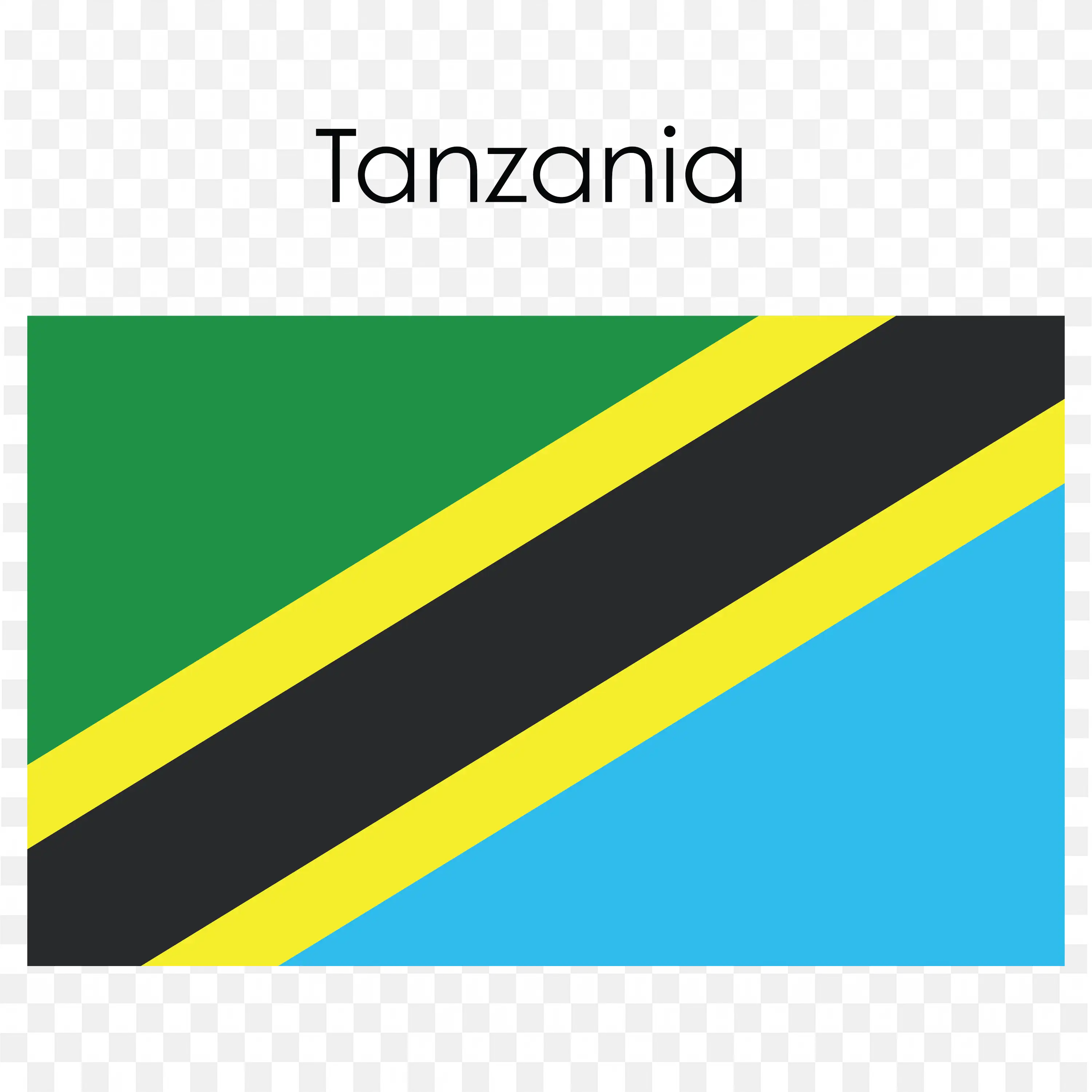 Tanzania with Diagonal Black Yellow Green and Blue Line PNG