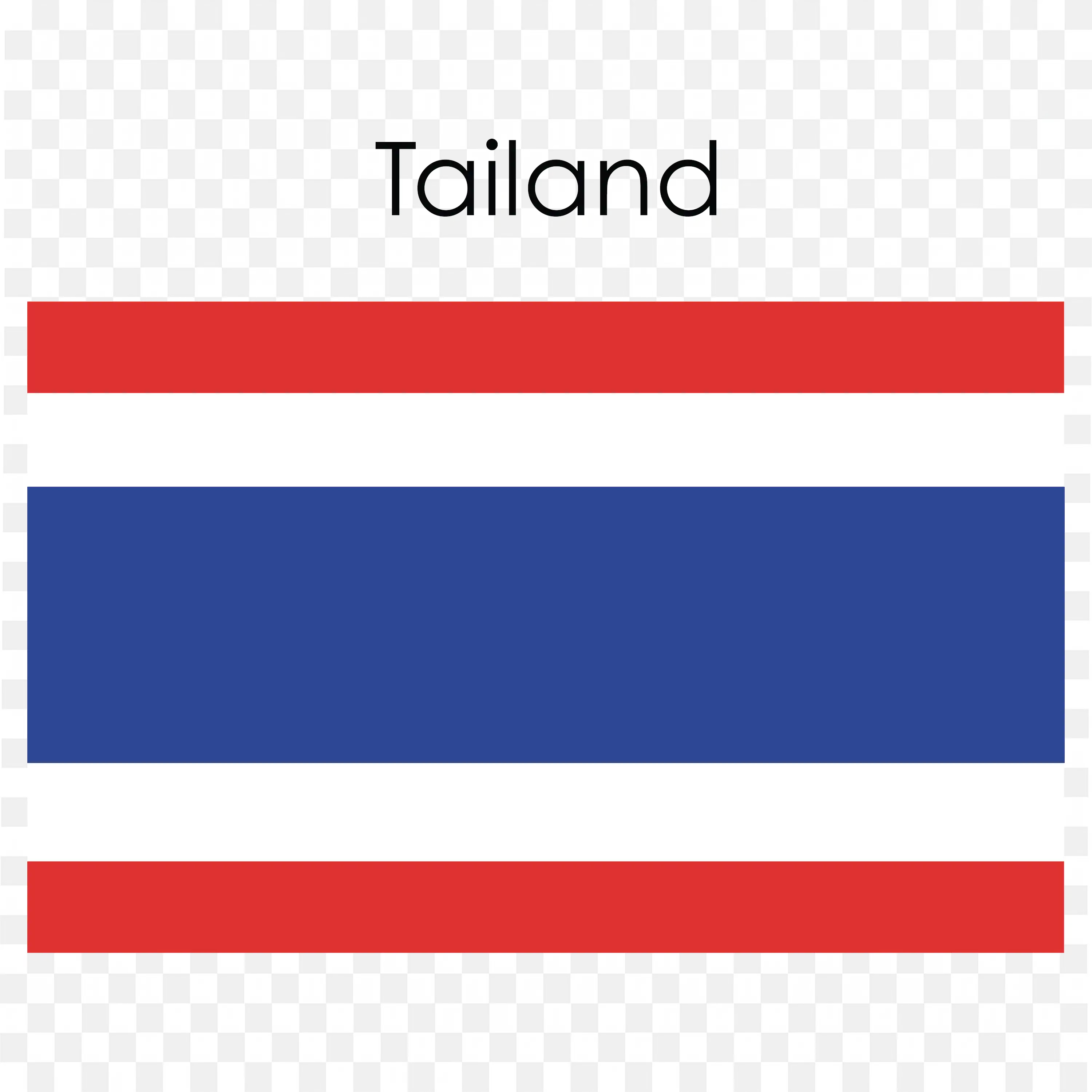 Thailand Flag with Red White Blue Horizontal Bands PNG