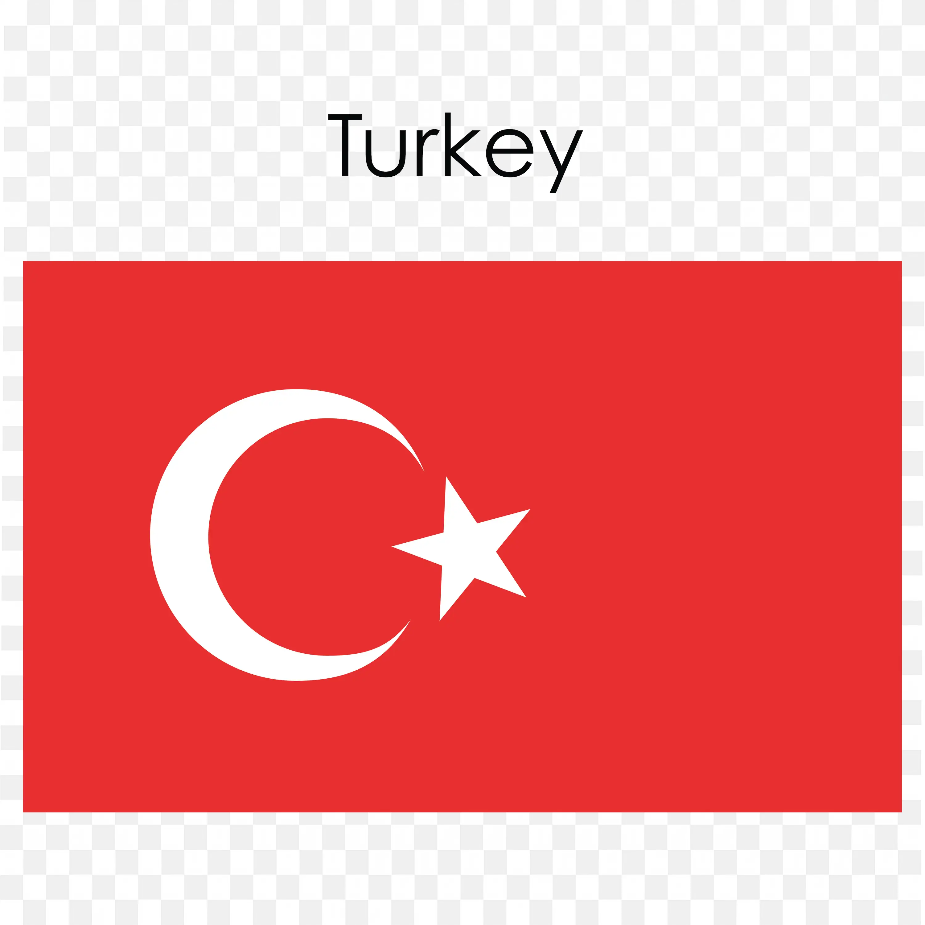 Turkey Flag with Red Background White Crescent and Star