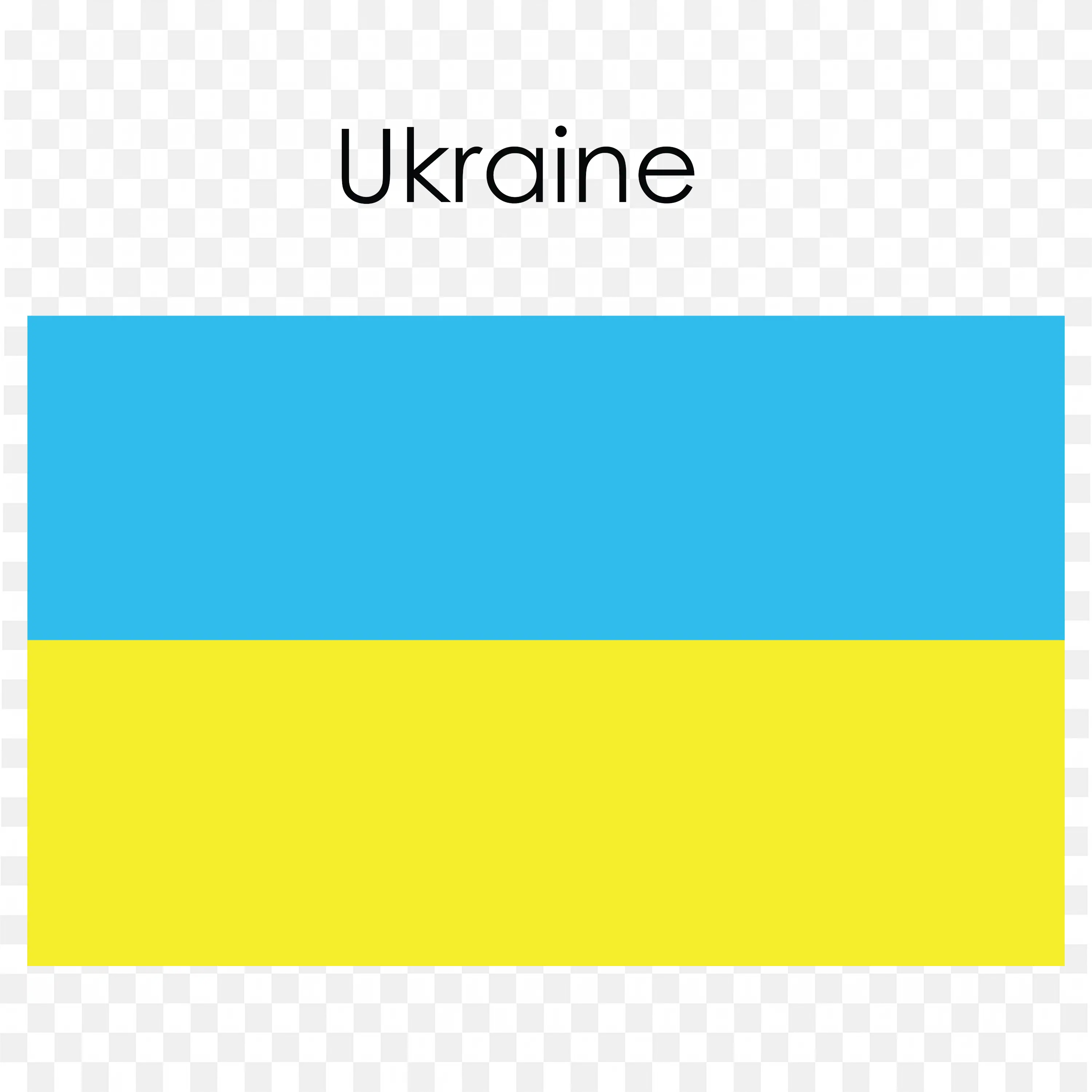 Ukraine with Two Horizontal Stripes In Blue and Yellow