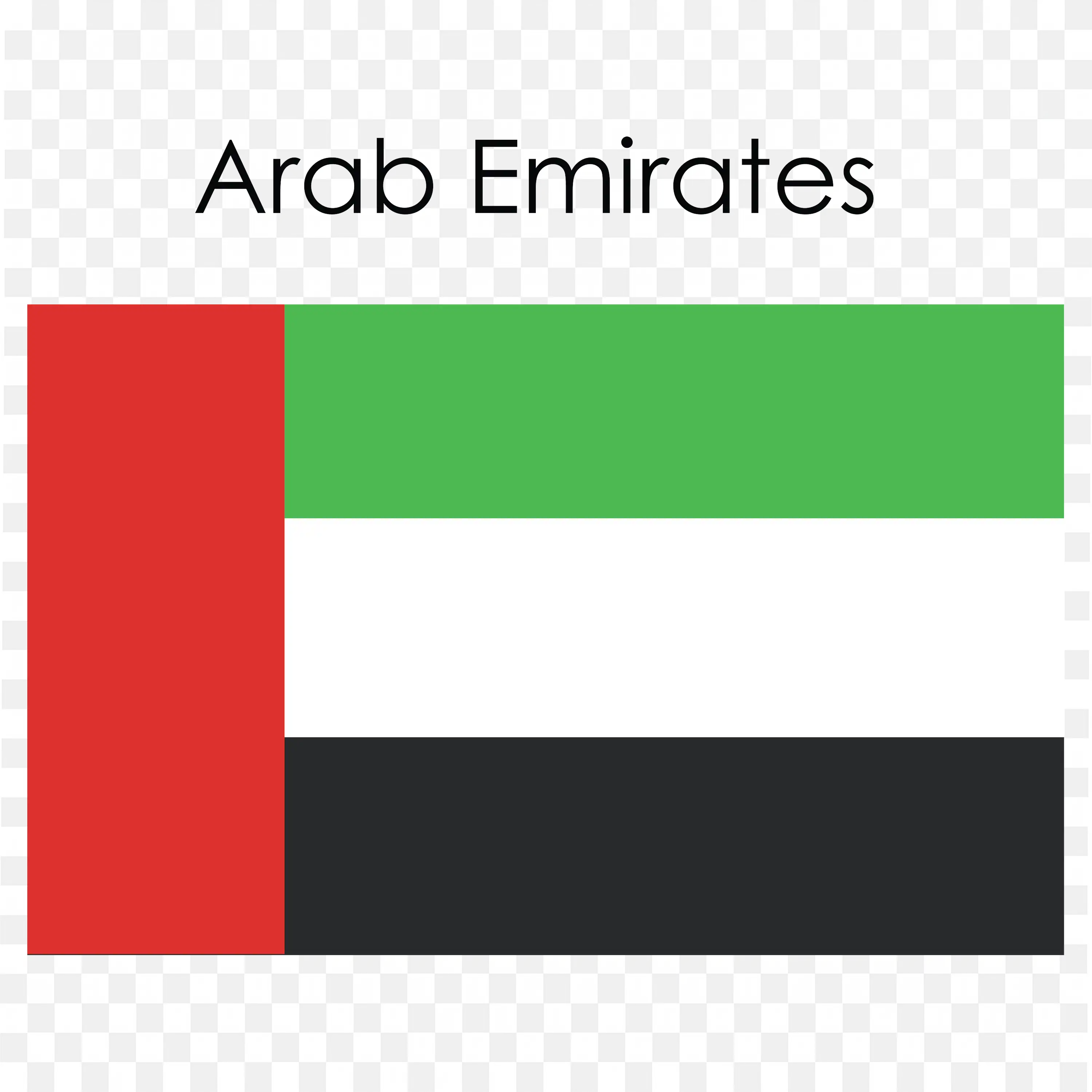 United Arab Emirates Flag with Red Green White and Black